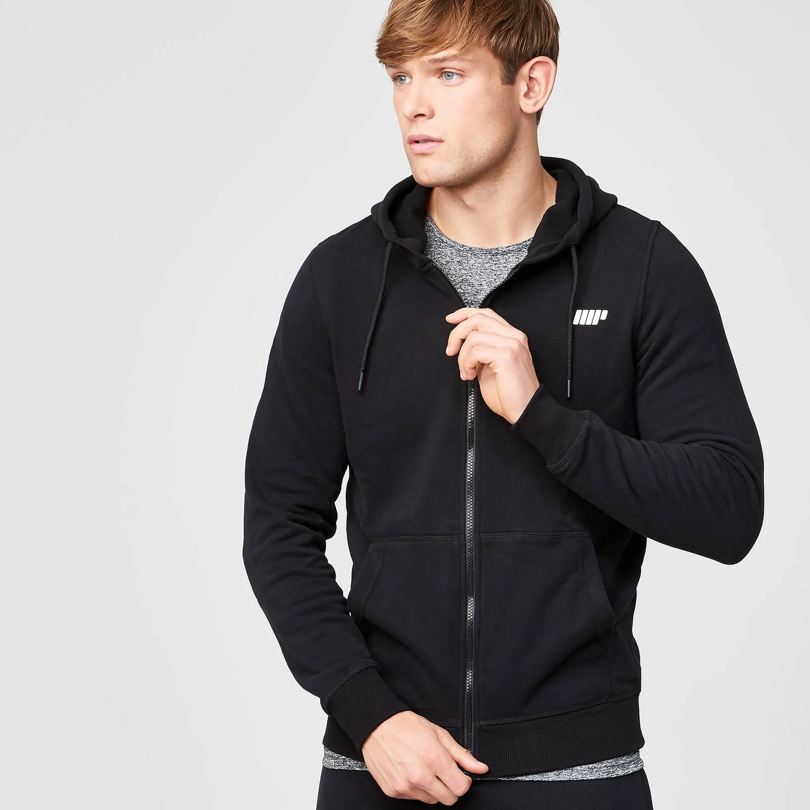 MP Men's Tru-Fit Zip Up Hoodie - Black - S attēls 1