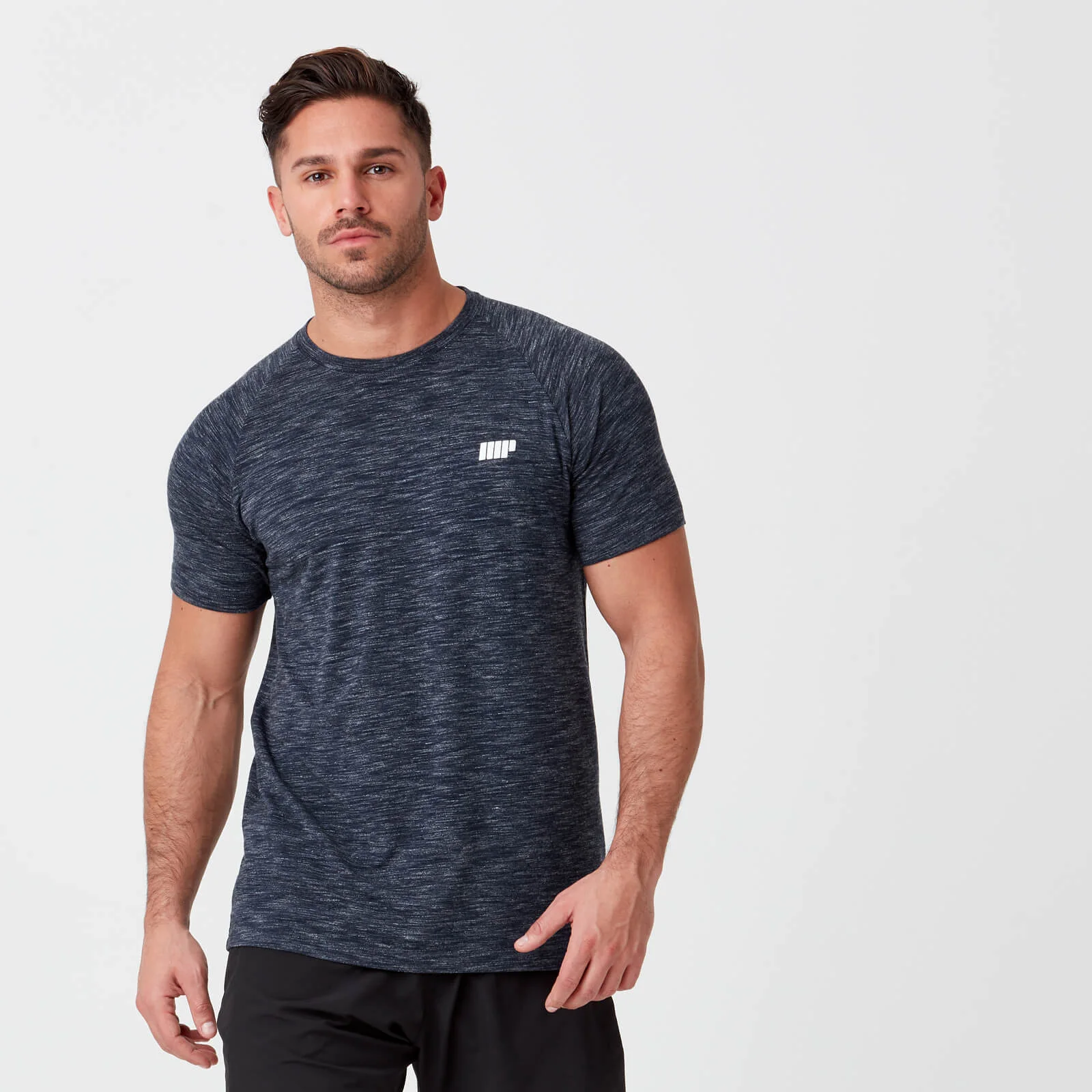 MP Men's Performance Short Sleeve Top - Navy Marl - XS - Navy Marl attēls 1