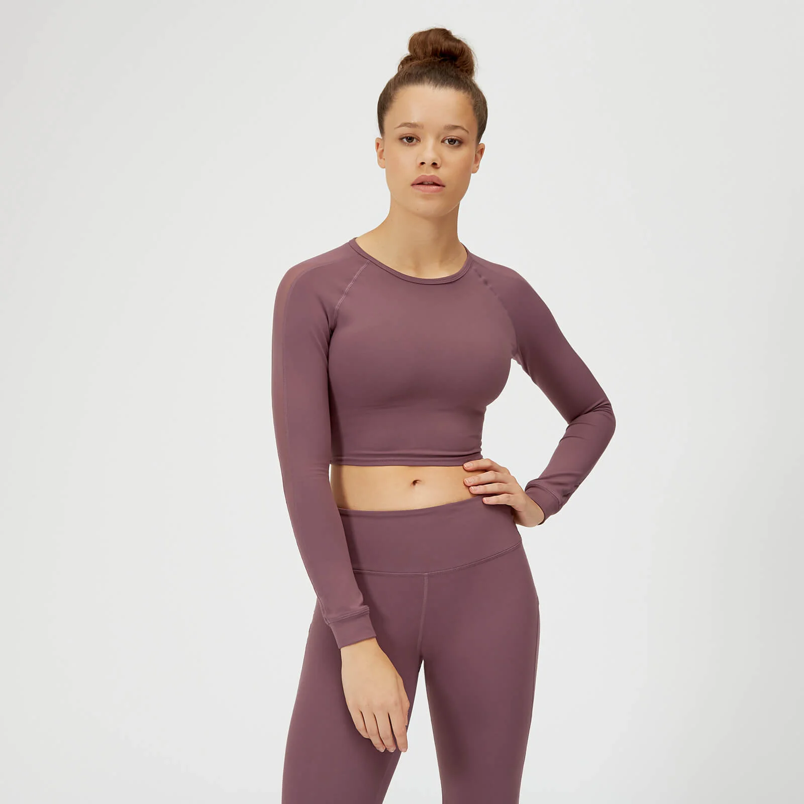 MP Power Long Sleeve Crop Top - Mauve - XS attēls 1