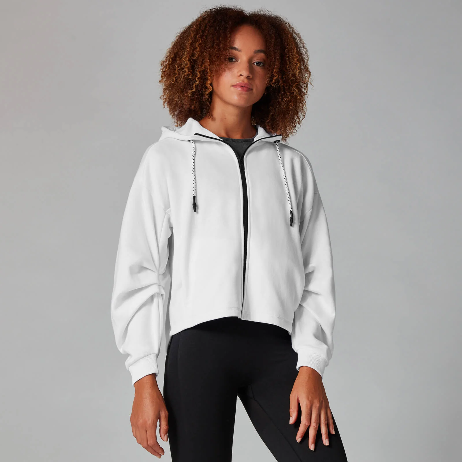 Oversized jaka ar rāvējslēdzēju - Balta - XS attēls 1