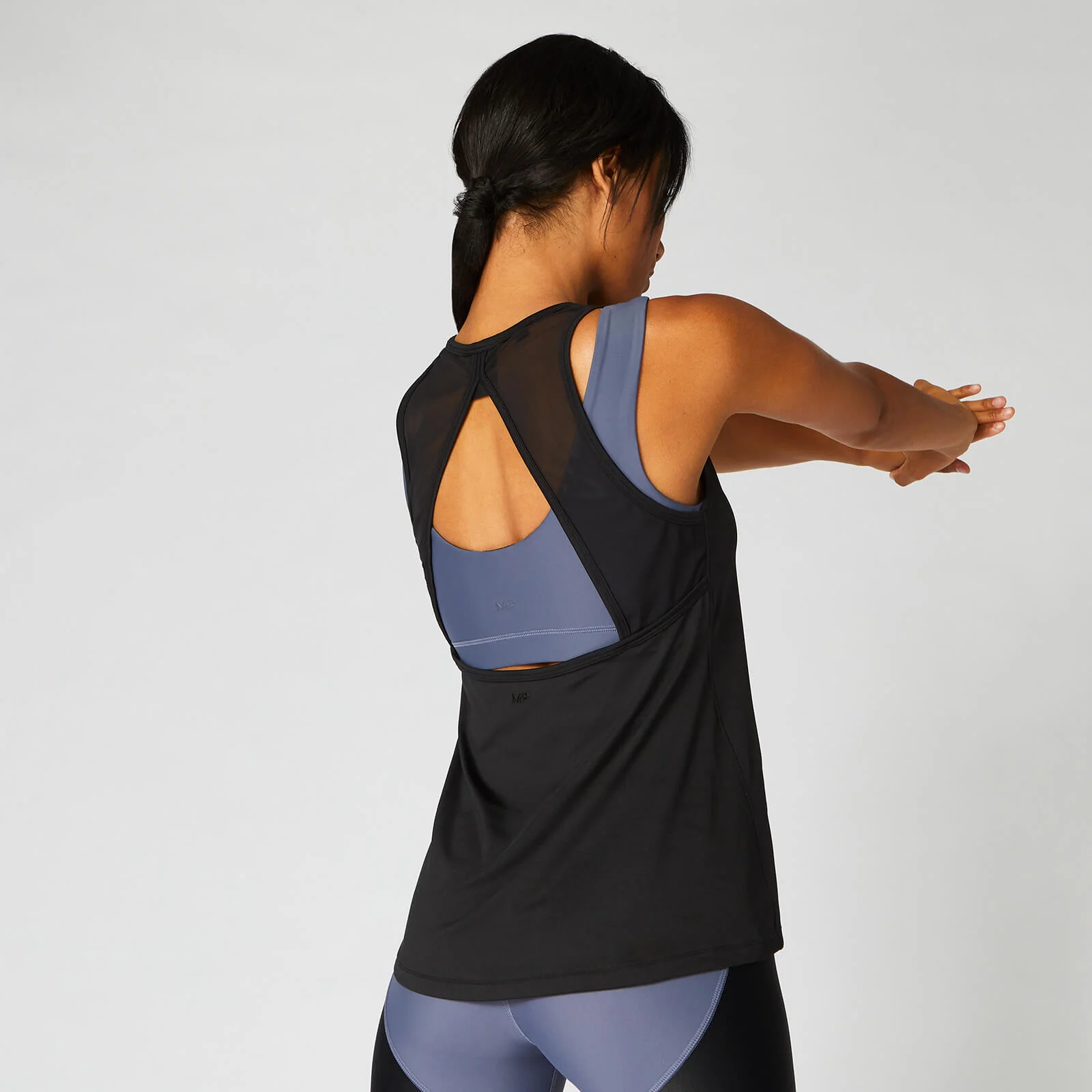 MP Women's Mesh Detail Open Back Vest - Black - XS attēls 1