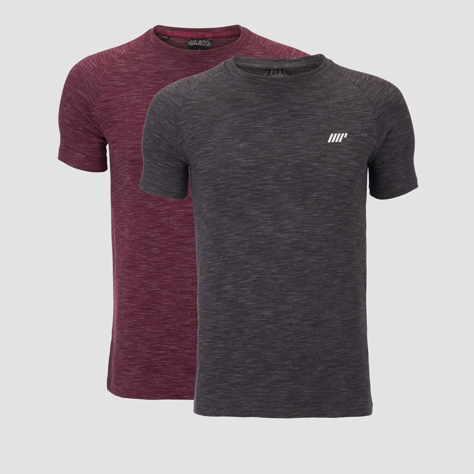 Myprotein Performance 2 Pack T-Shirts - Burgundy Marl/Charcoal Marl - XS attēls 1