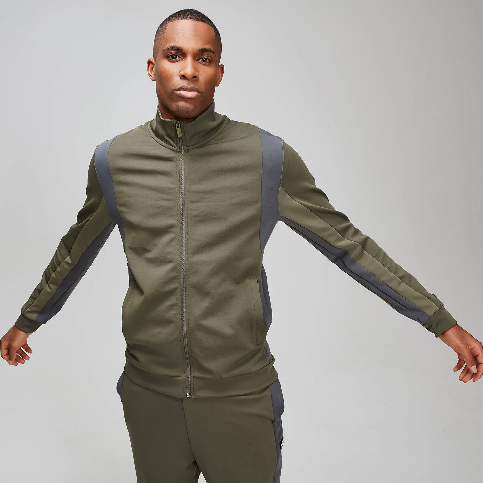 MP Men's Colour Block Trackie Jacket - Birch - XS attēls 1