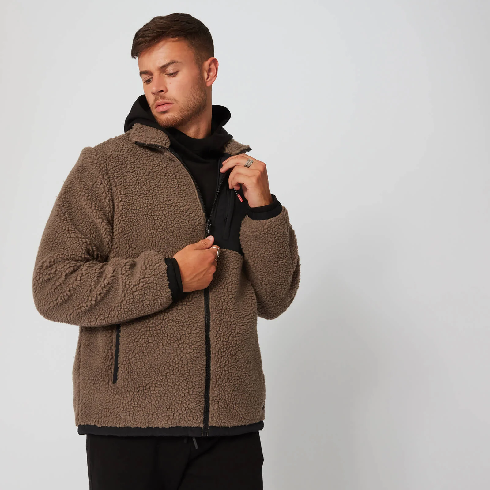 Borg jaka ar rāvējslēdzēju - Brūna - XS attēls 1