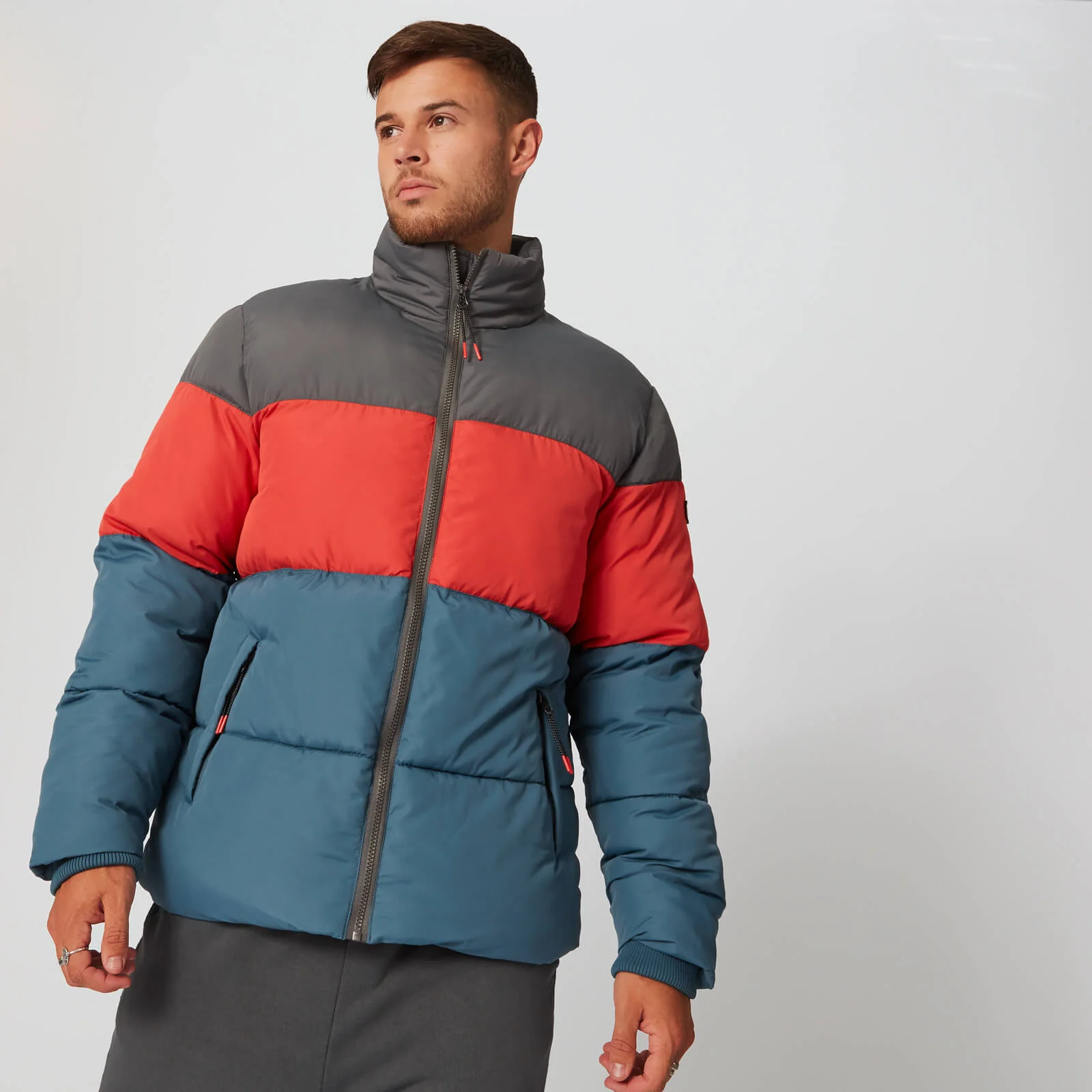 Colour Block Puffer virsjaka - Zila - XS attēls 1