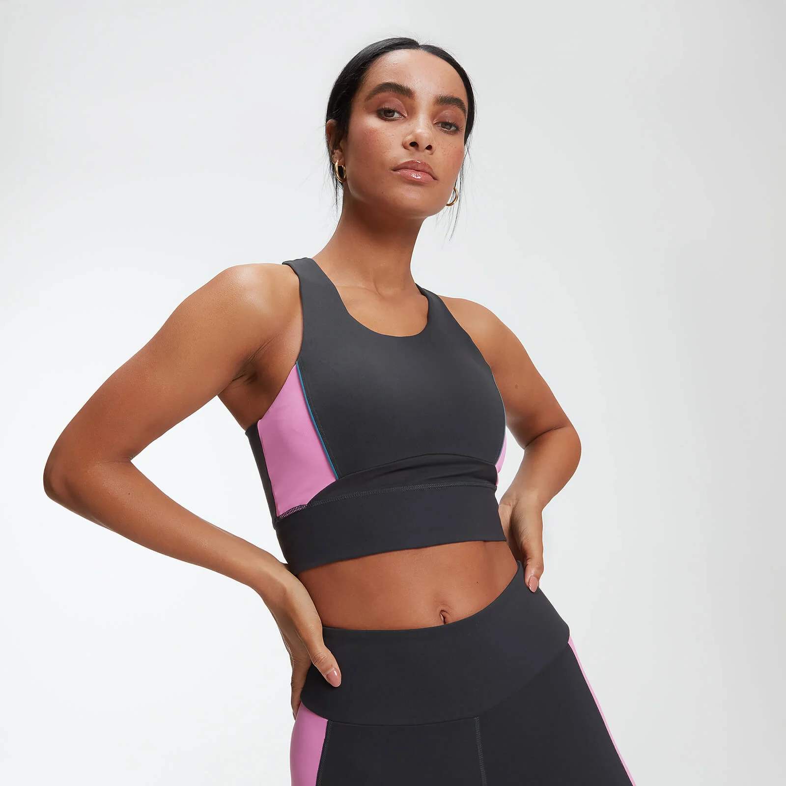 MP Women's Power Longline Crop Top - Slate - XS attēls 1