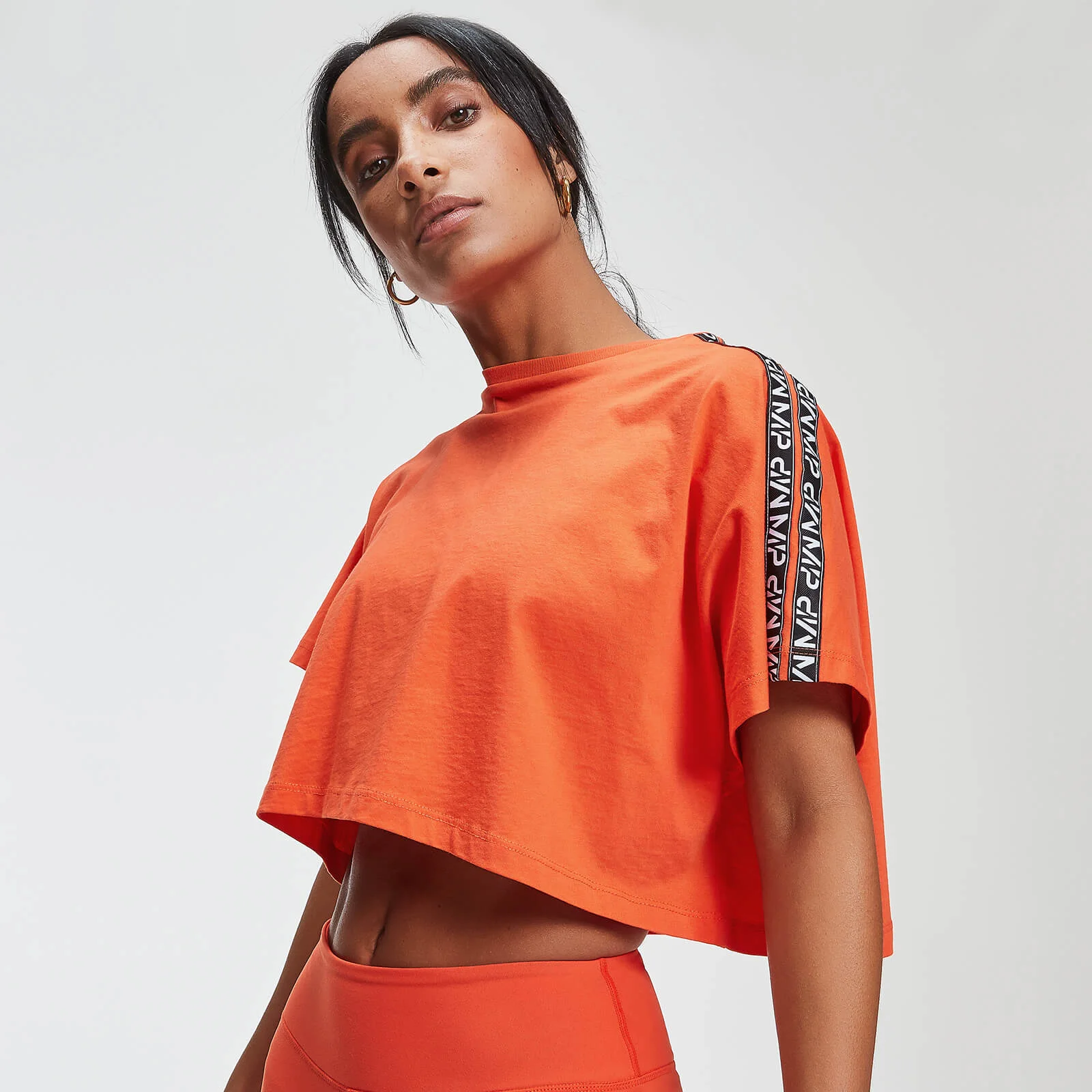 MP Power Women's Crop Tape T-Shirt - Flame - XS attēls 1