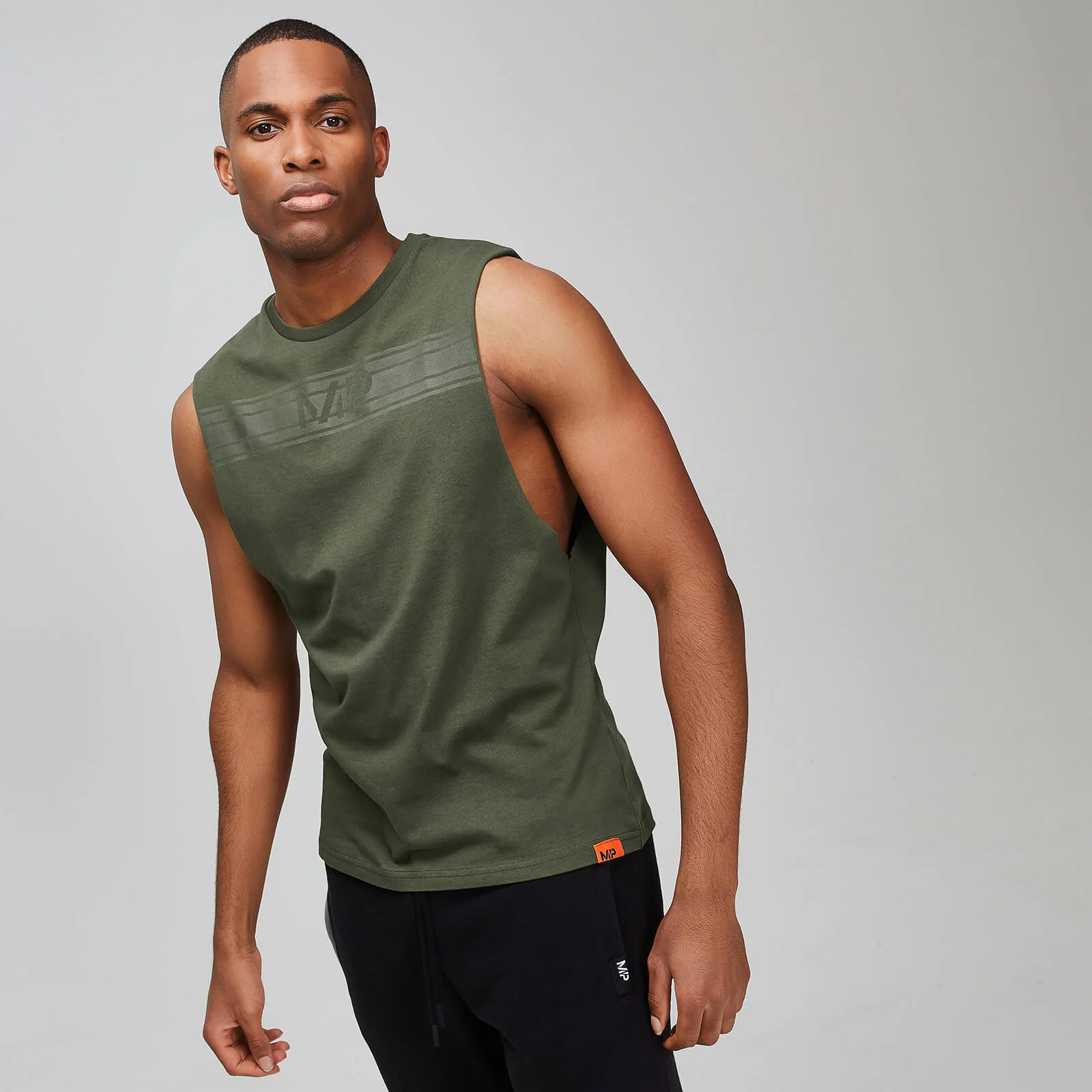 MP Men's Rest Day Drop Armhole Tank Top - Army Green - XS attēls 1