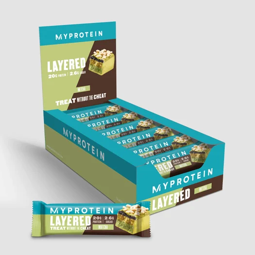 Proteīnu batoniņš ar 6 kārtām - 12 x 60g - Matcha