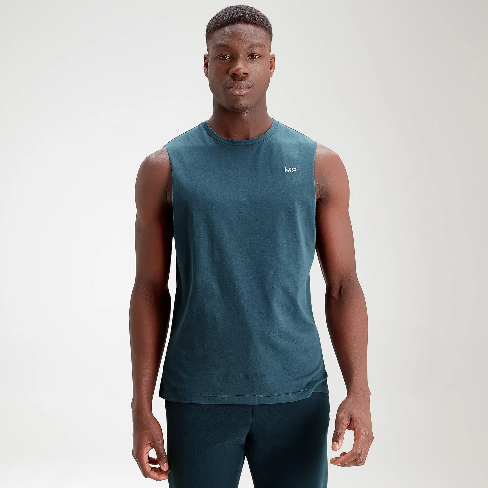 MP Men's Essentials Drop Armhole Tank - Deep Sea Blue - XXS attēls 1