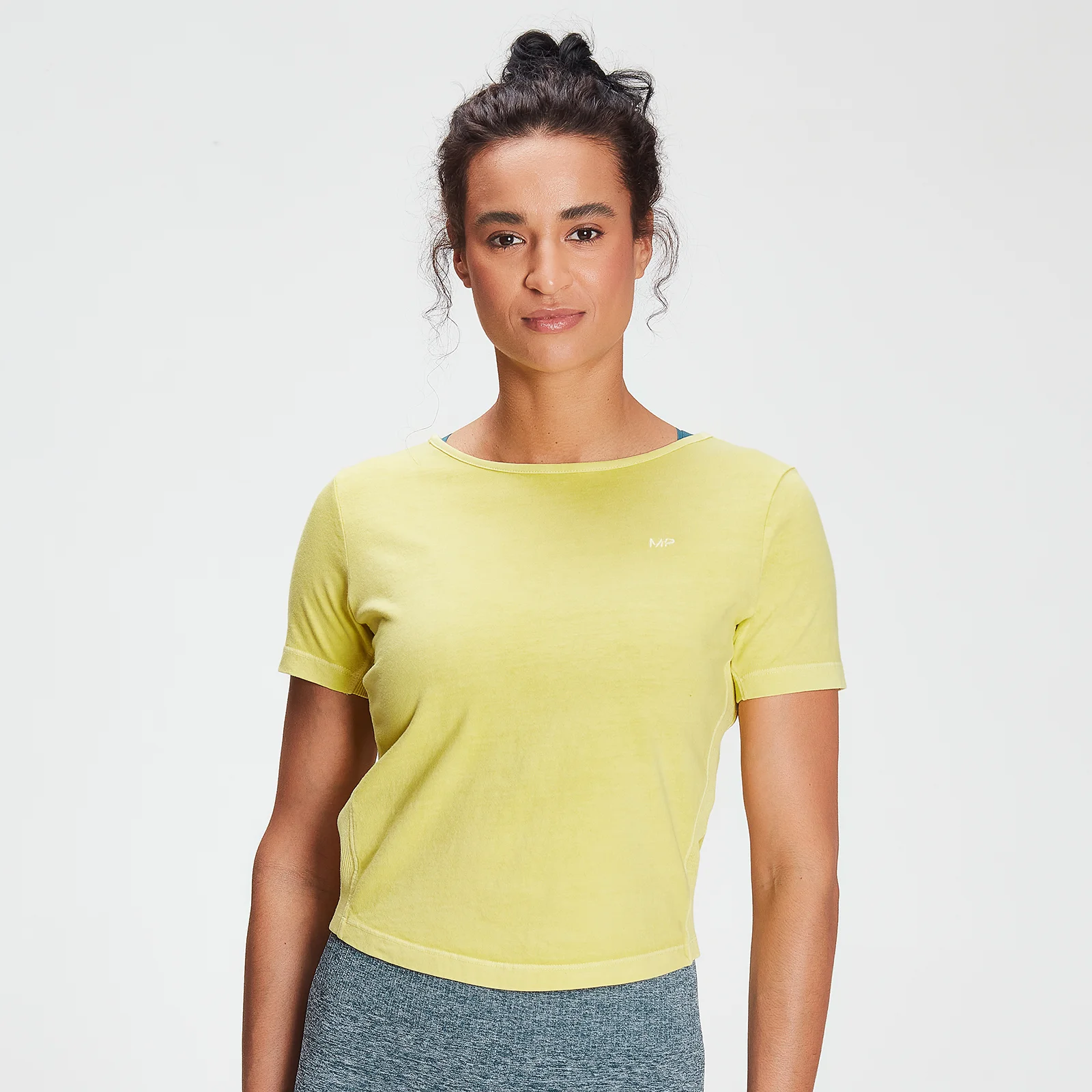 MP Women's Training Washed Tie Back T-shirt - Washed Yellow - XXS attēls 1