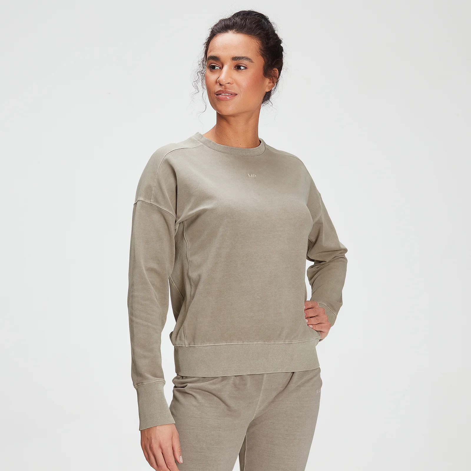 MP Women's Training Washed Crew Sweat - Taupe - XXS attēls 1