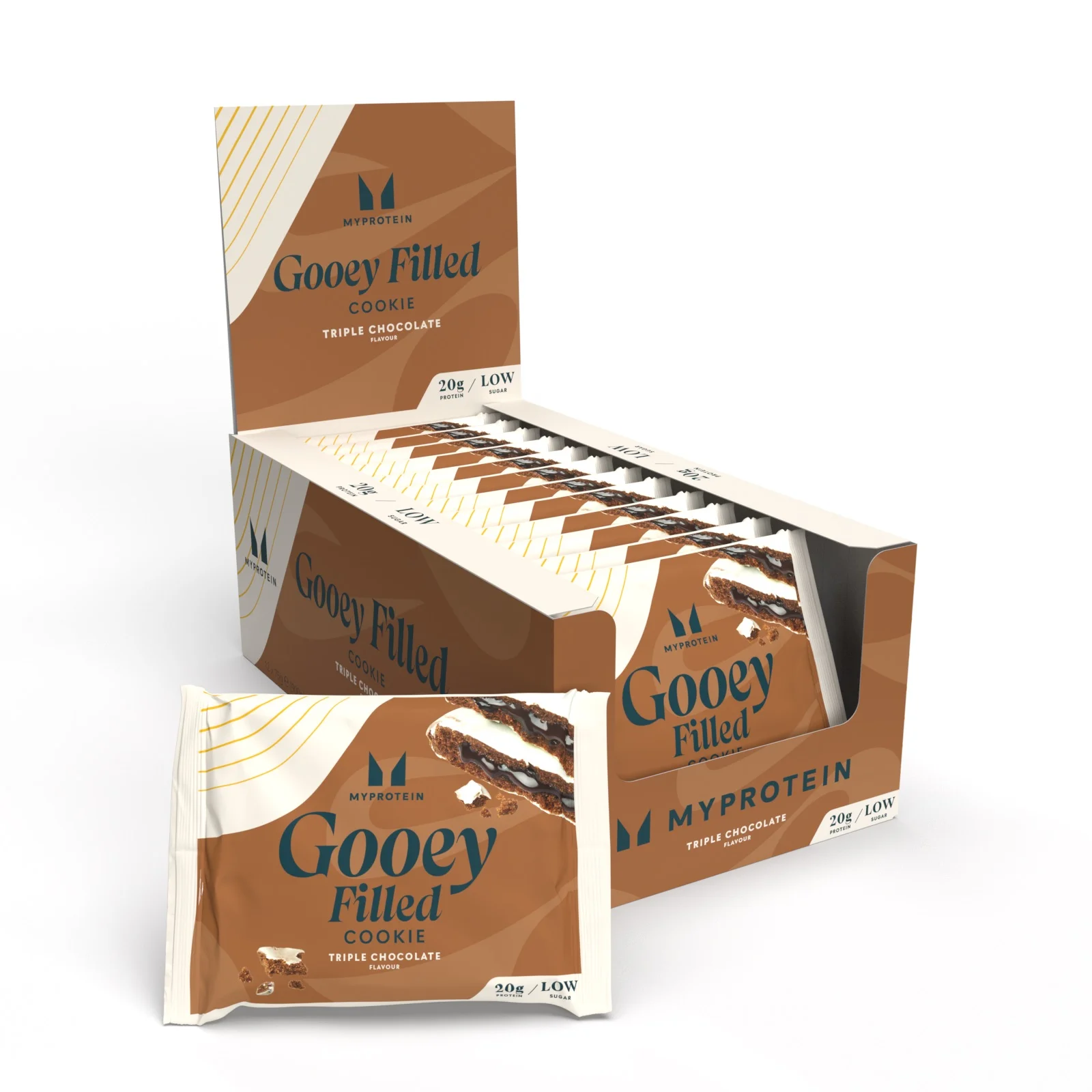 Proteīnu cepums - 12 x 75g - Triple Chocolate (Gooey Filled) attēls 1