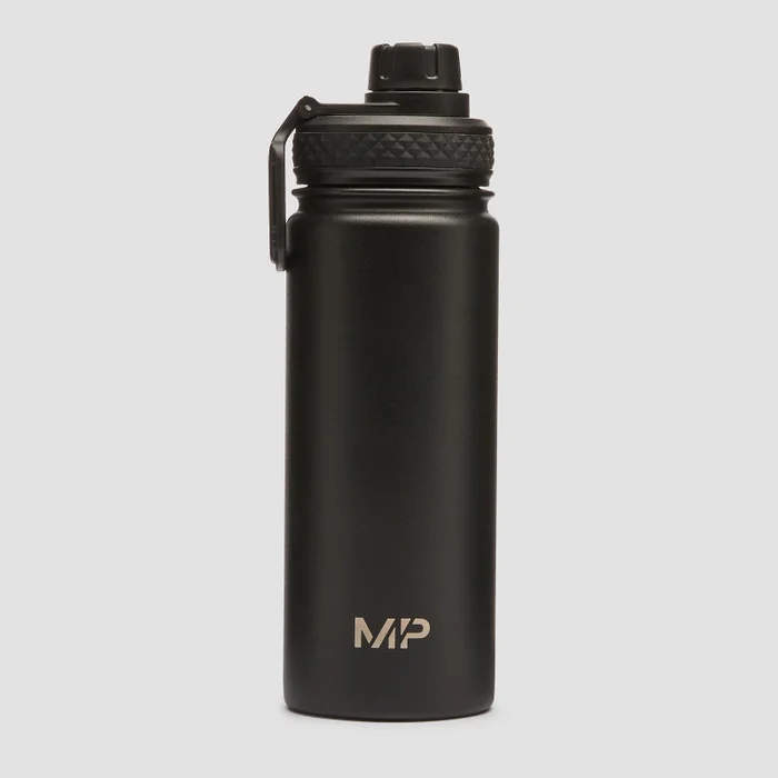 MP vidēja izmēra metāla ūdens pudele — Melna — 500ml