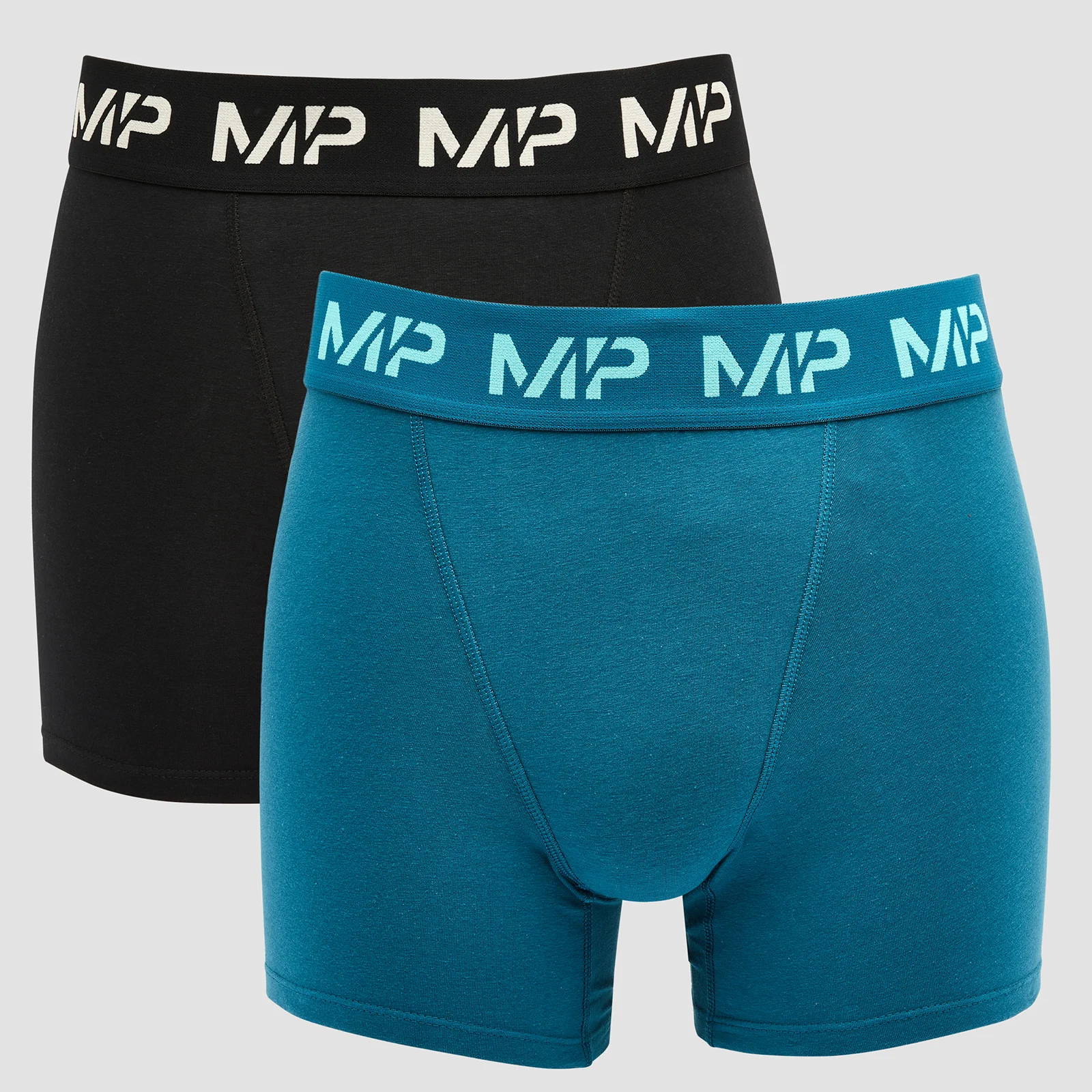 MP Men's Limited Edition Impact Essentials Boxers (2 Pack) - Black/Teal - XXS attēls 1
