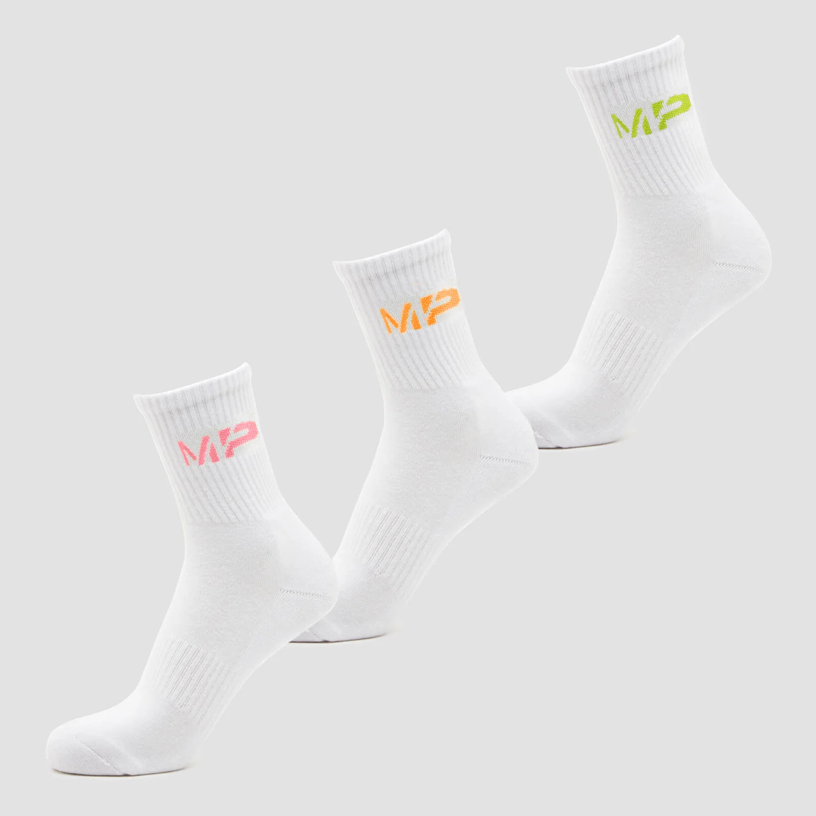 MP Men's Neon MP Logo Crew Socks (3 Pack) Orange/Lime/Rose - UK 6-8 attēls 1