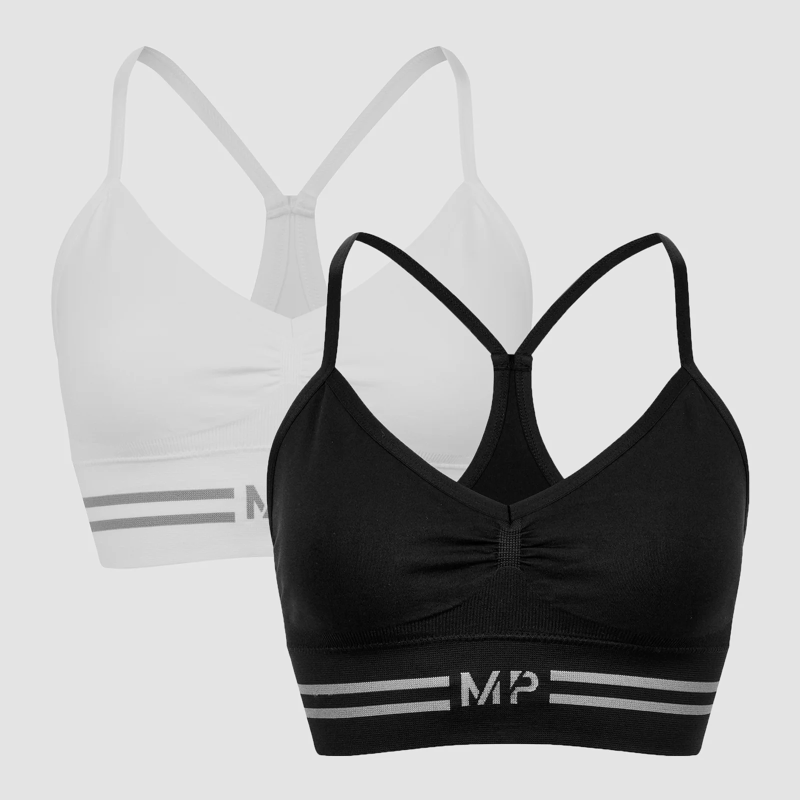 MP Women's Seamless Bralette - Black/White (2 Pack) - XXS attēls 1