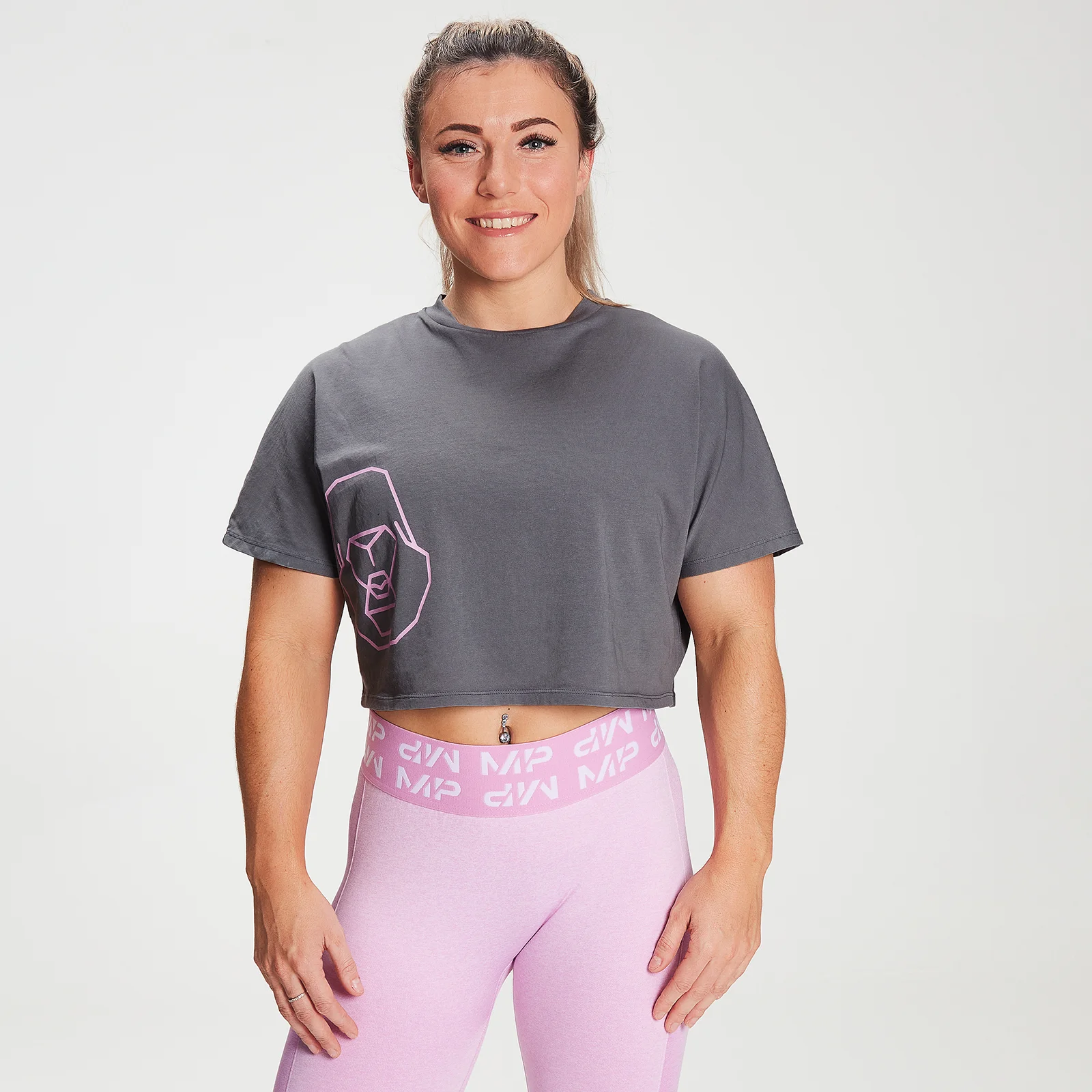 MP X Zack George Women's Washed Crop T-Shirt - Carbon - XXS attēls 1