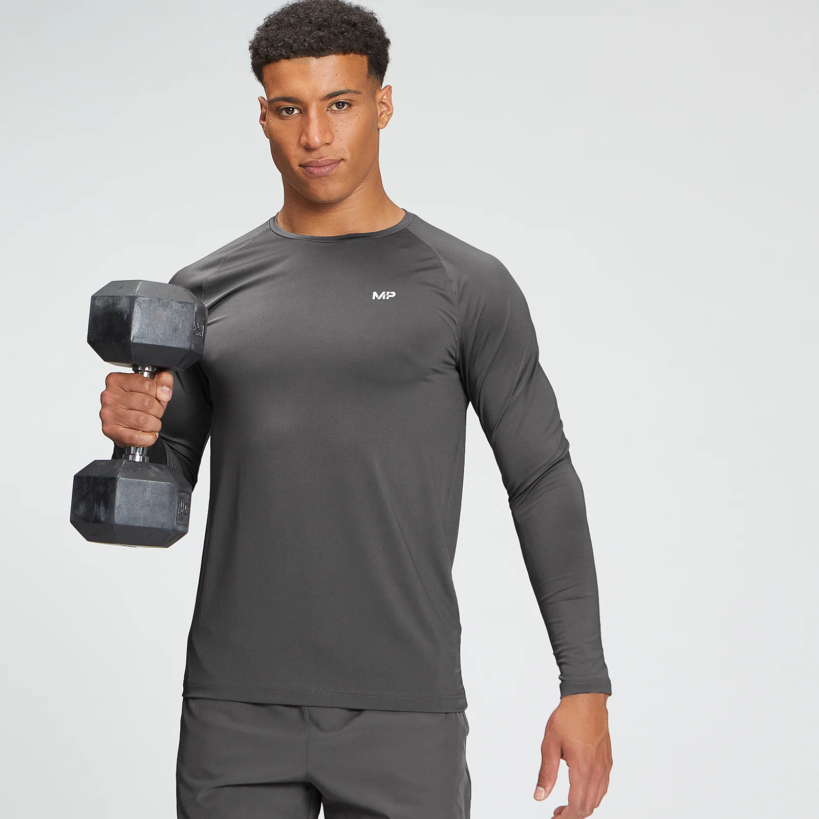 MP Men's Tempo Graphic Long Sleeve Top - Carbon - XXS attēls 1