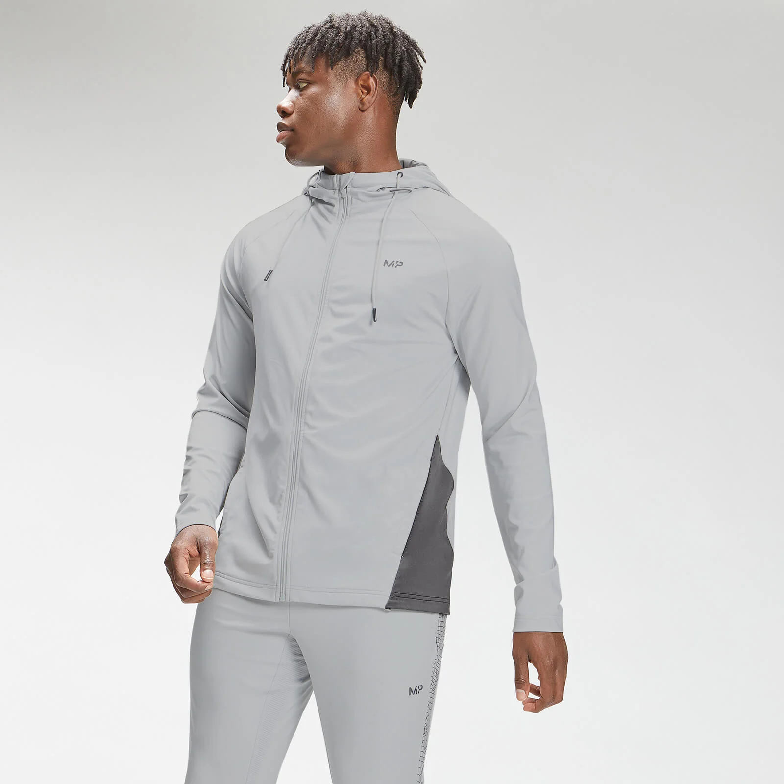 MP Men's Tempo Zip Through Hoodie - Chrome - XXS attēls 1