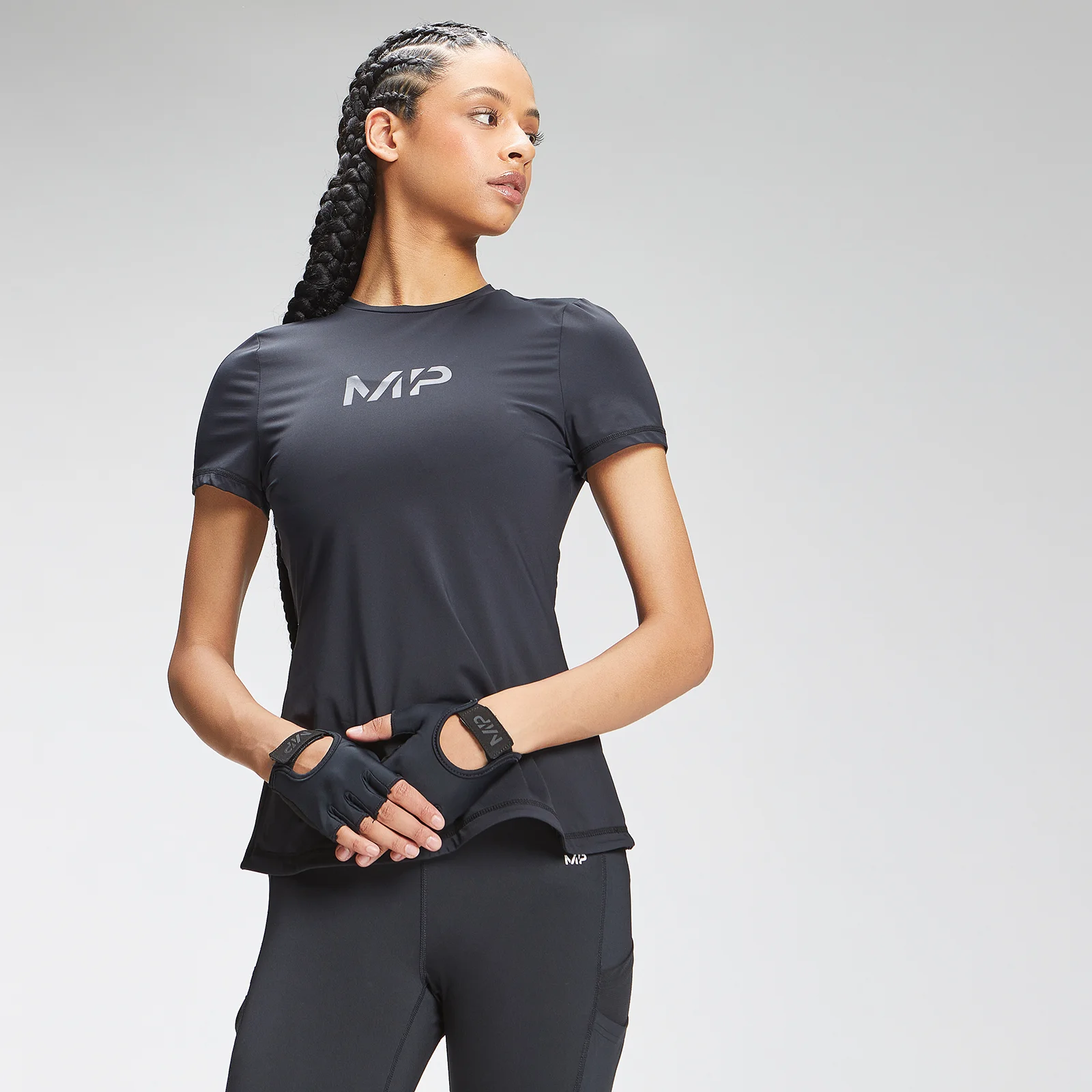 MP Women's Tempo Short Sleeve Top - Black - XXS attēls 1