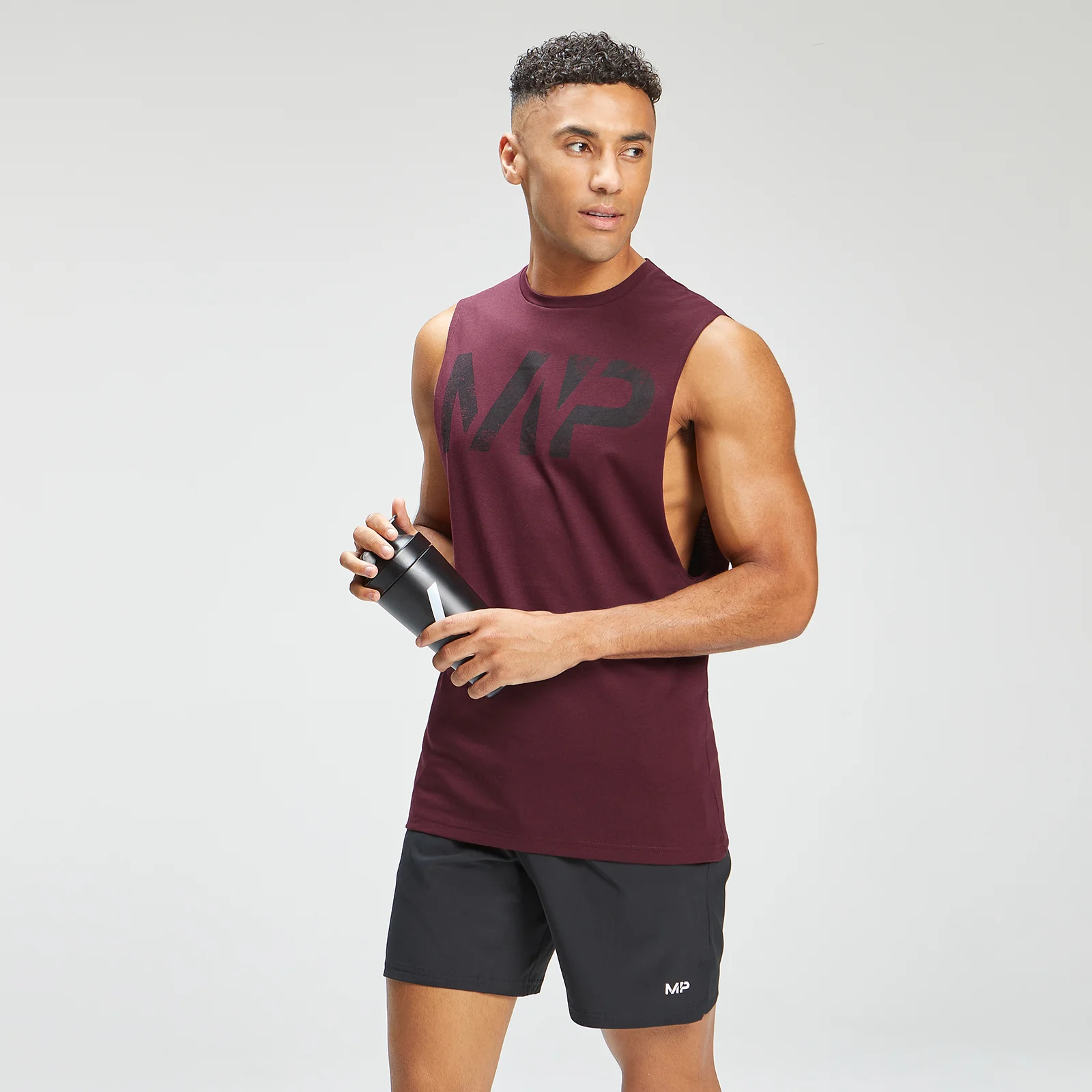 MP Men's Adapt Grit Graphic Drop Armhole Tank - Merlot Marl - XXS attēls 1