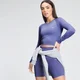 MP Women's Shape Seamless Long Sleeve Crop Top - Bluebell