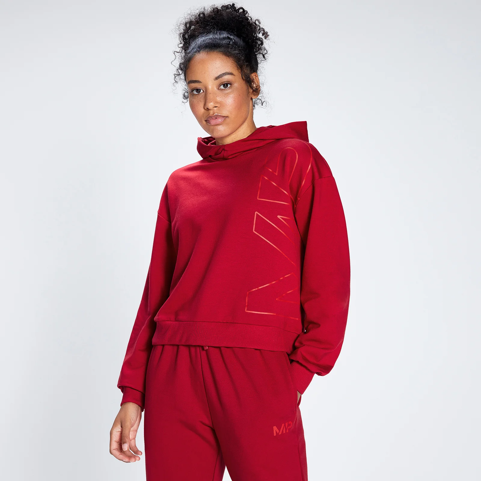 MP Women's Engage Bold Graphic Hoodie - Wine/Danger - XXS attēls 1