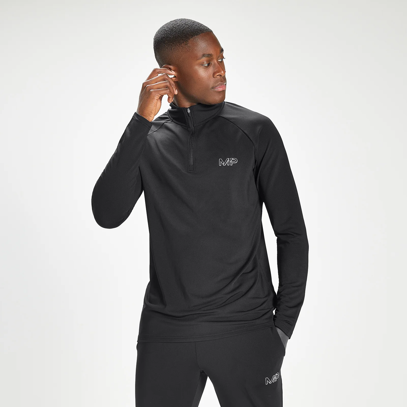 MP vīriešu Infinity Mark Graphic sporta krekls ar 1/4 rāvējslēdzēju — Melns - XXS attēls 1