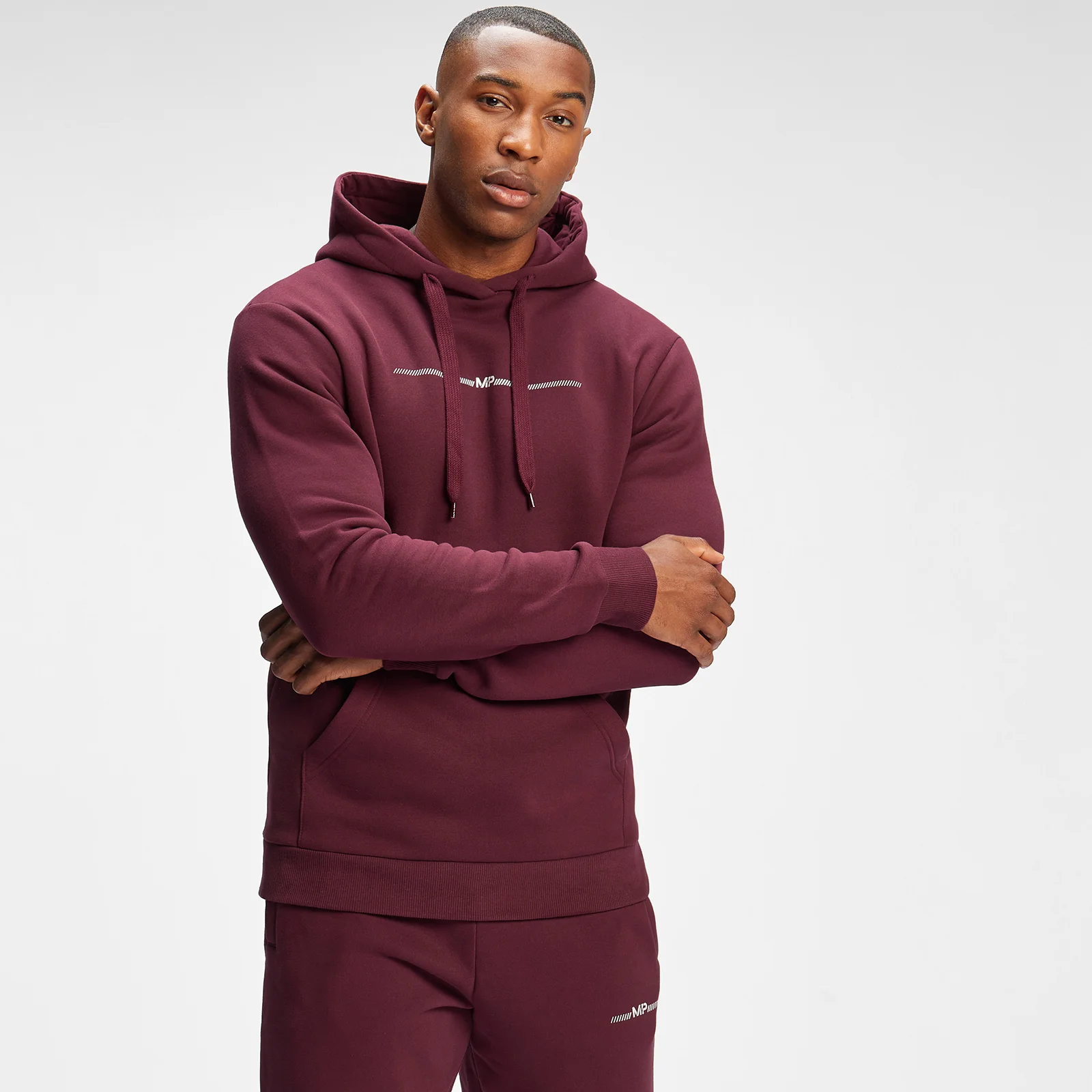 MP Men's Mini Mark Graphic Hoodie - Merlot - XXS attēls 1