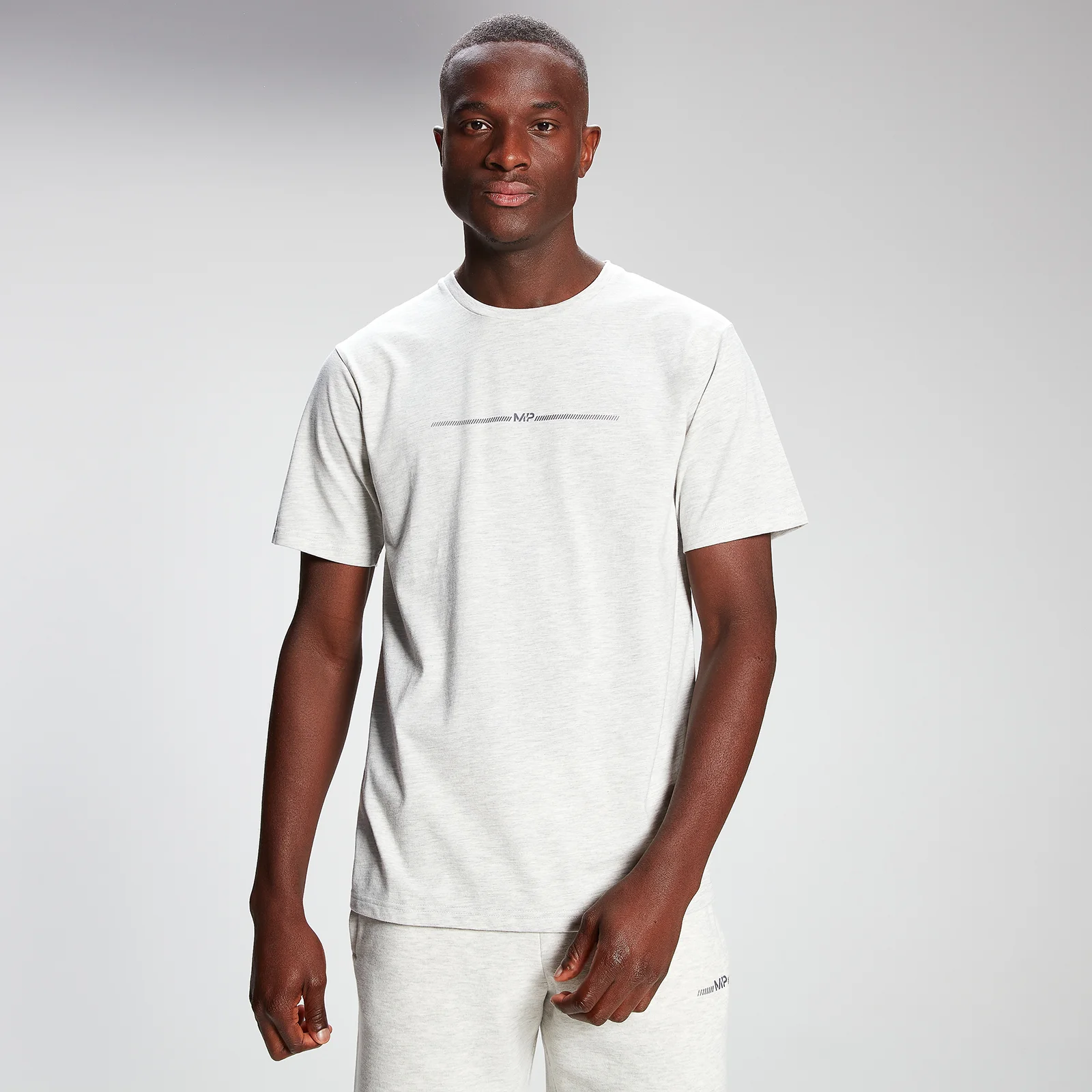 MP Men's Mini Mark Graphic Short Sleeve T-Shirt - Light Grey Marl - XXS attēls 1