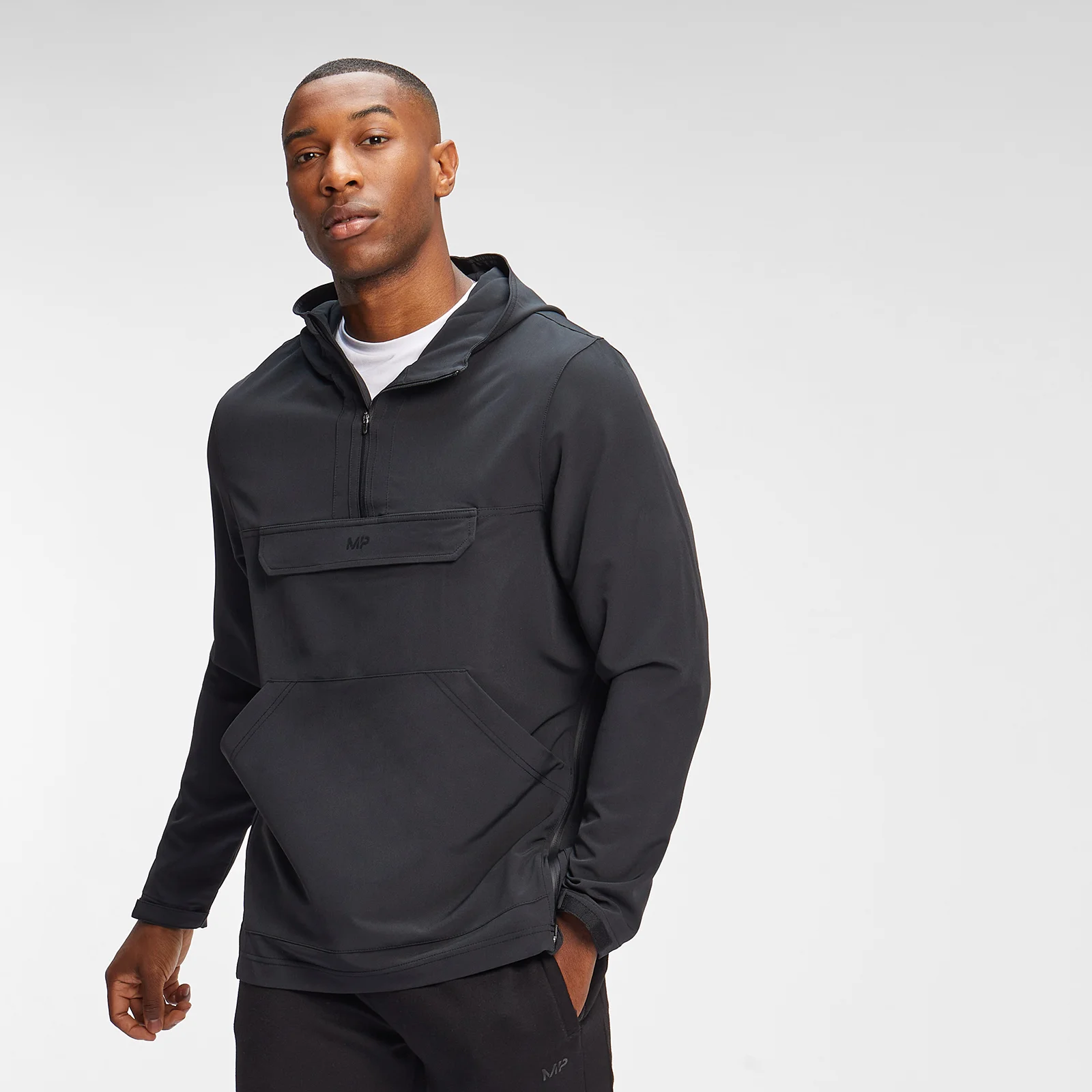 MP Men's Hooded Cagoule - Black - XXS attēls 1