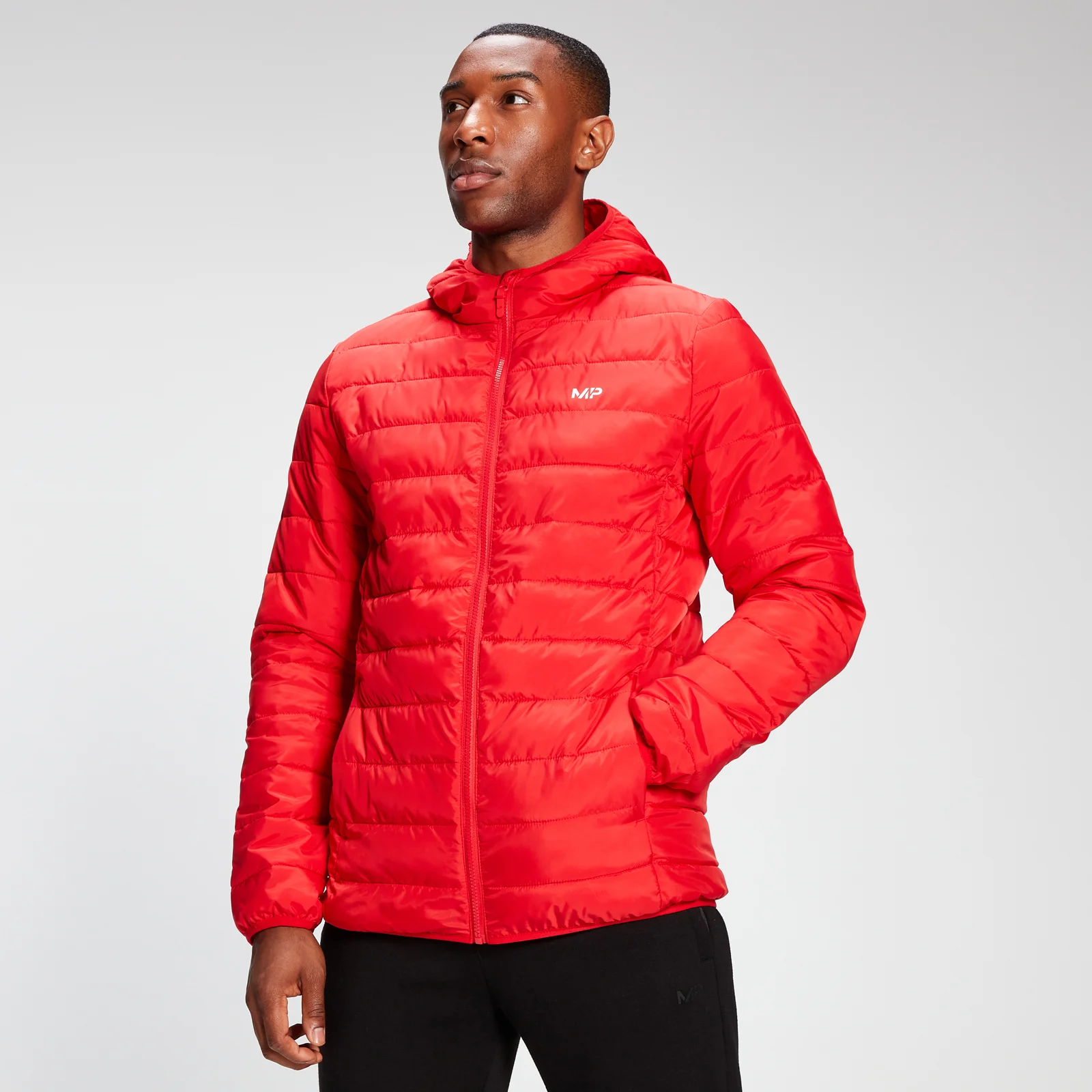 MP Men's Lightweight Hooded Packable Puffer Jacket - Danger - XXS attēls 1