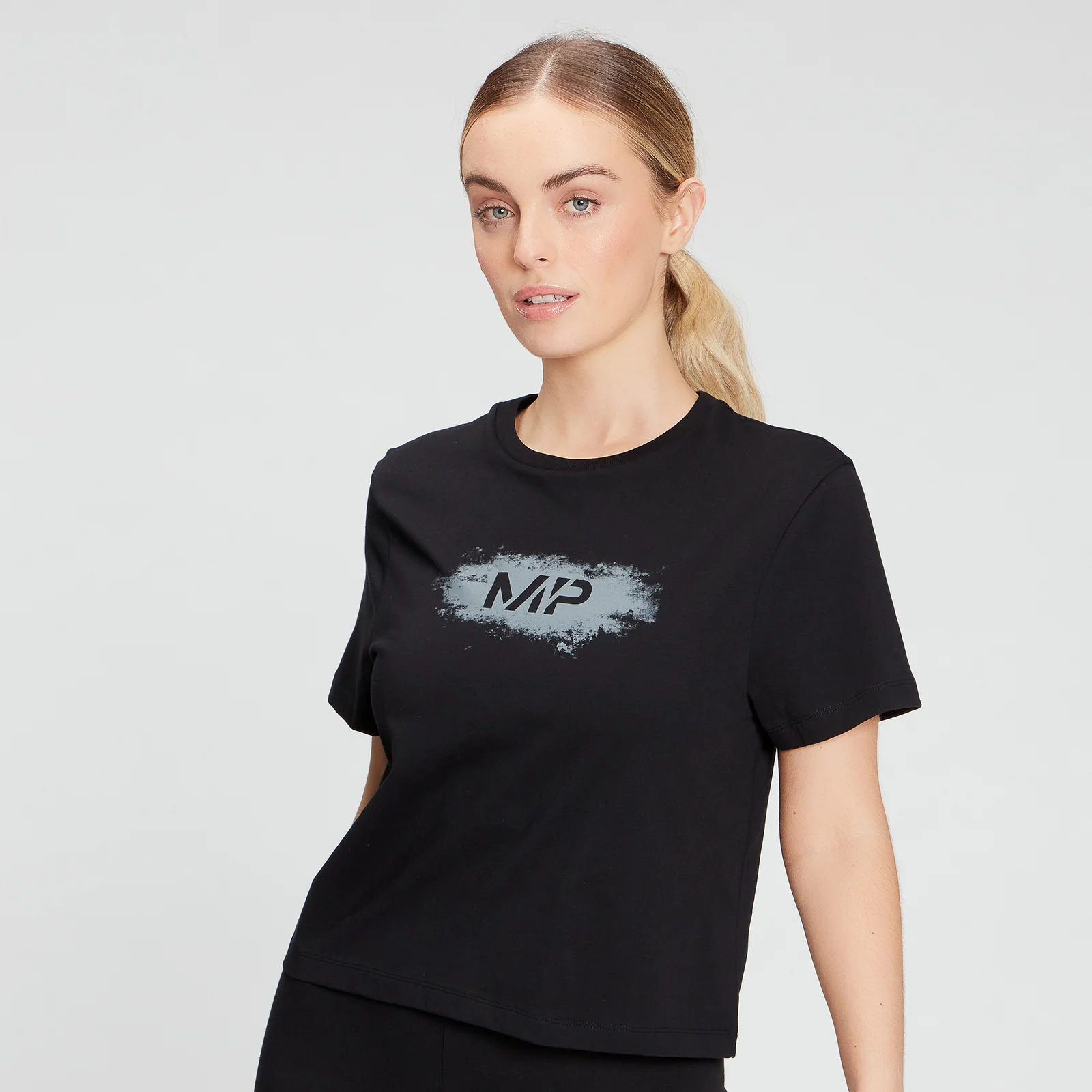 MP Women's Chalk Graphic Crop T-Shirt - Black - XXS attēls 1