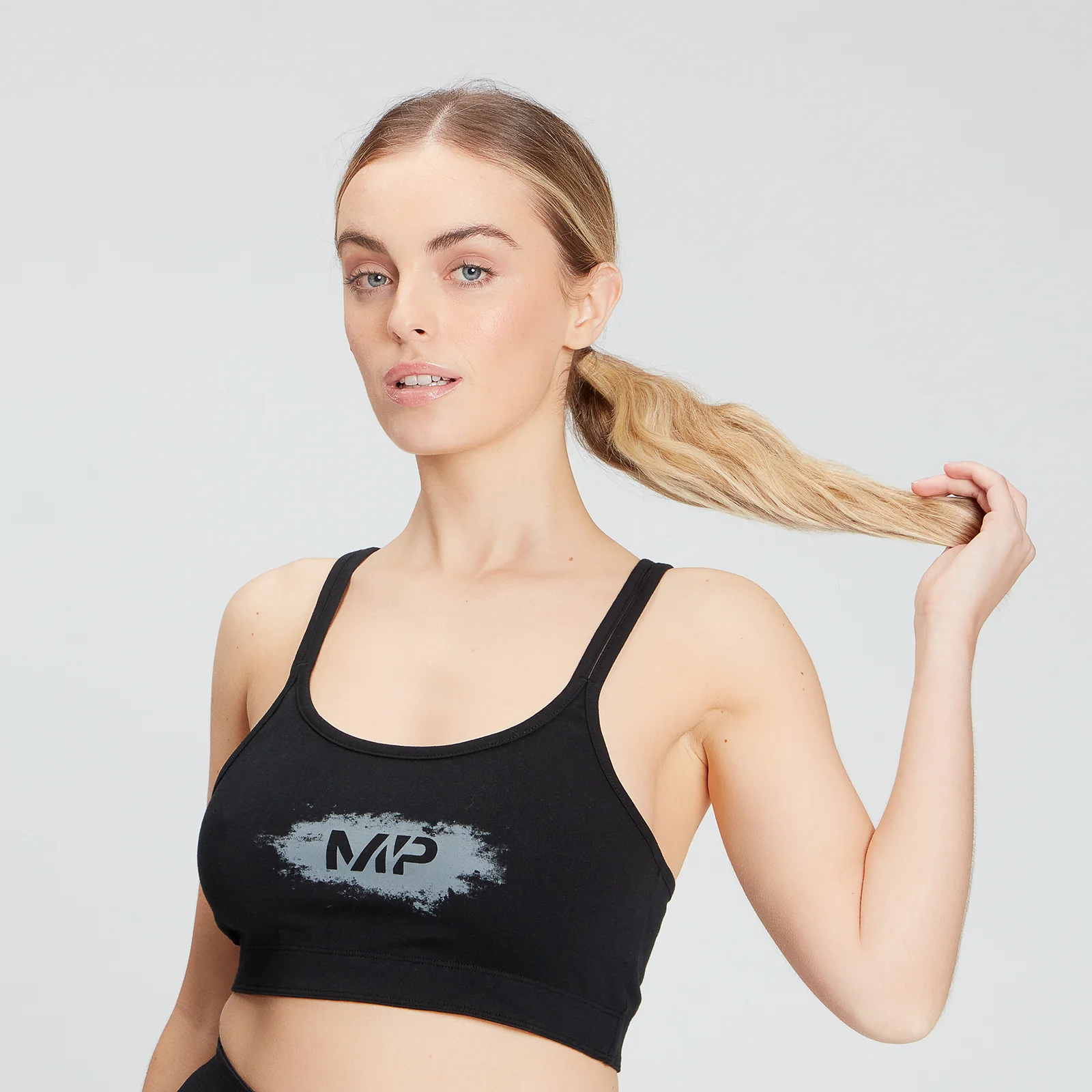 MP Women's Chalk Graphic Sports Bra - Black - XS attēls 1