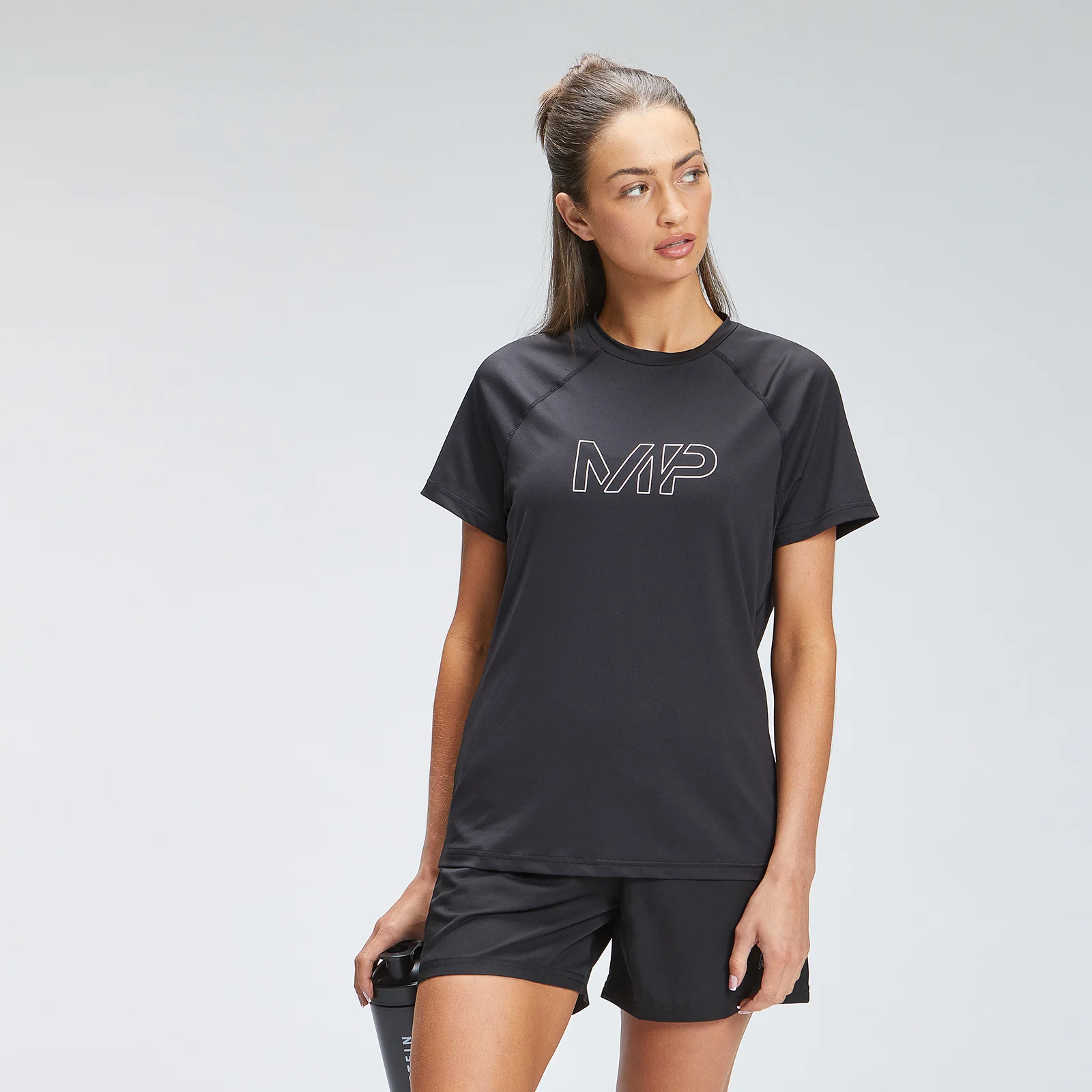 MP Women's Repeat Mark Graphic Training T-Shirt - Black - XXS attēls 1