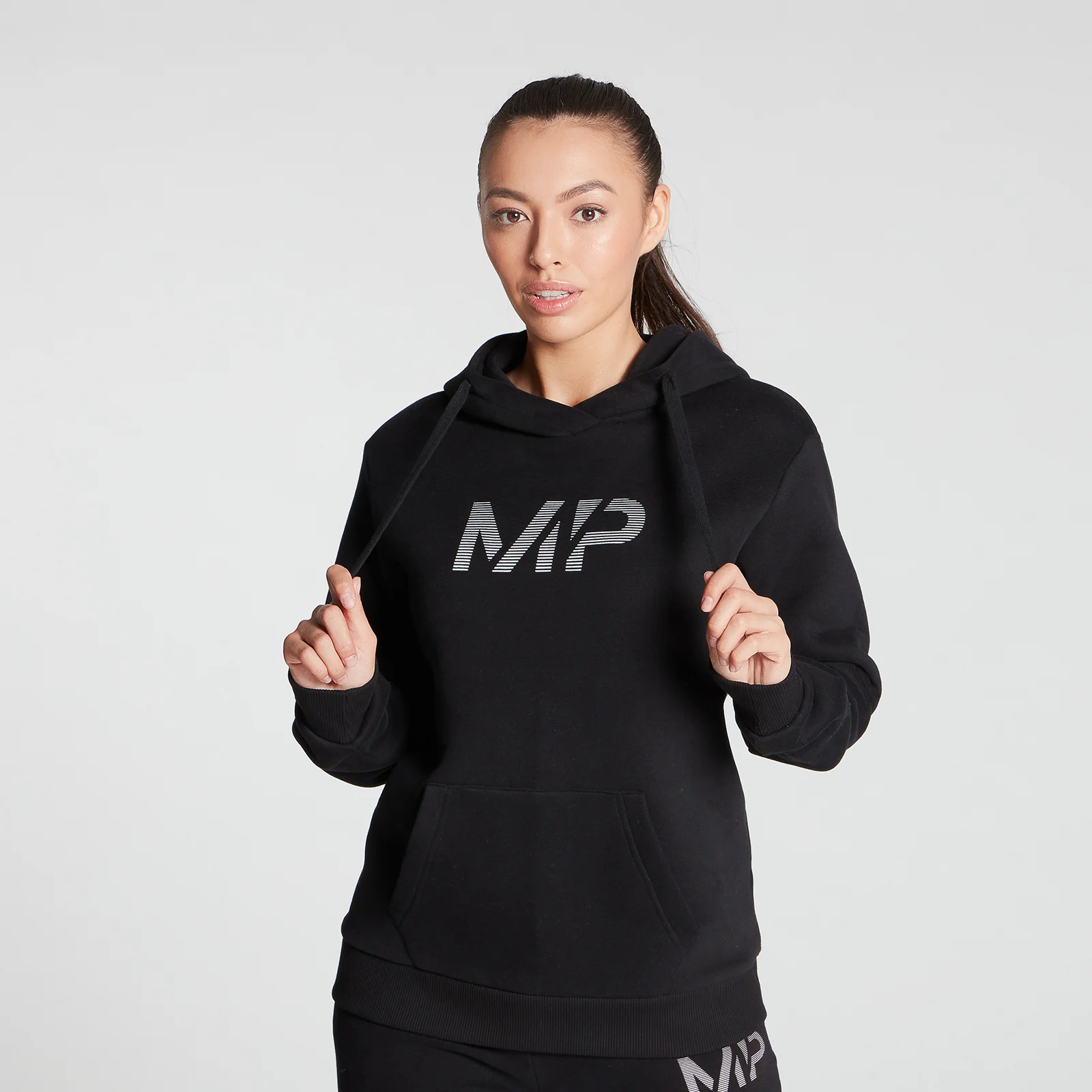 MP Women's Gradient Line Graphic Hoodie - Black - XXS attēls 1
