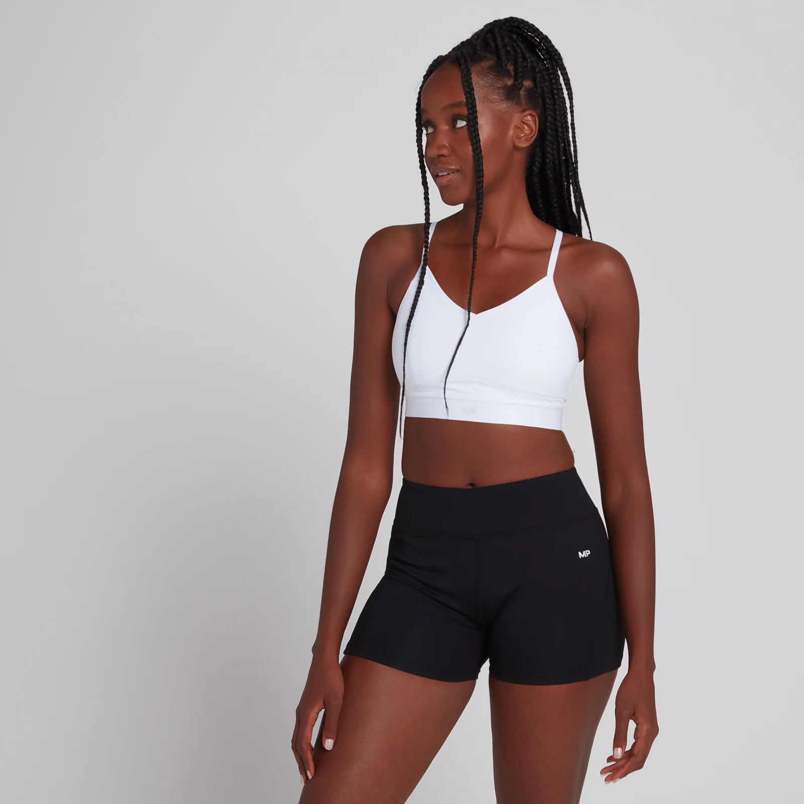 MP Women's Power Ultra Strappy Sports Bra - White - XXS attēls 1