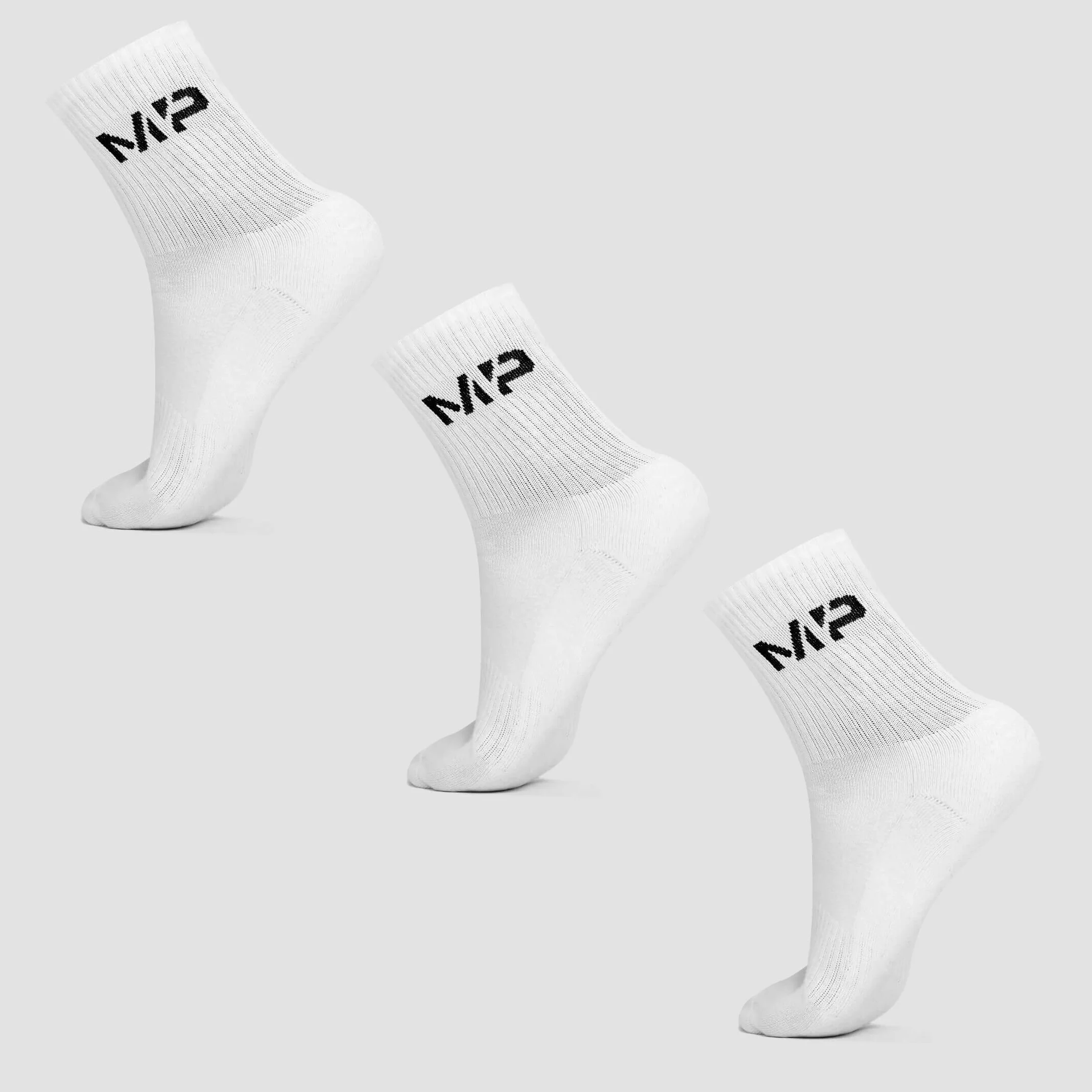 MP Men's Crew Socks (3 Pack) - White - UK 6-8 attēls 1