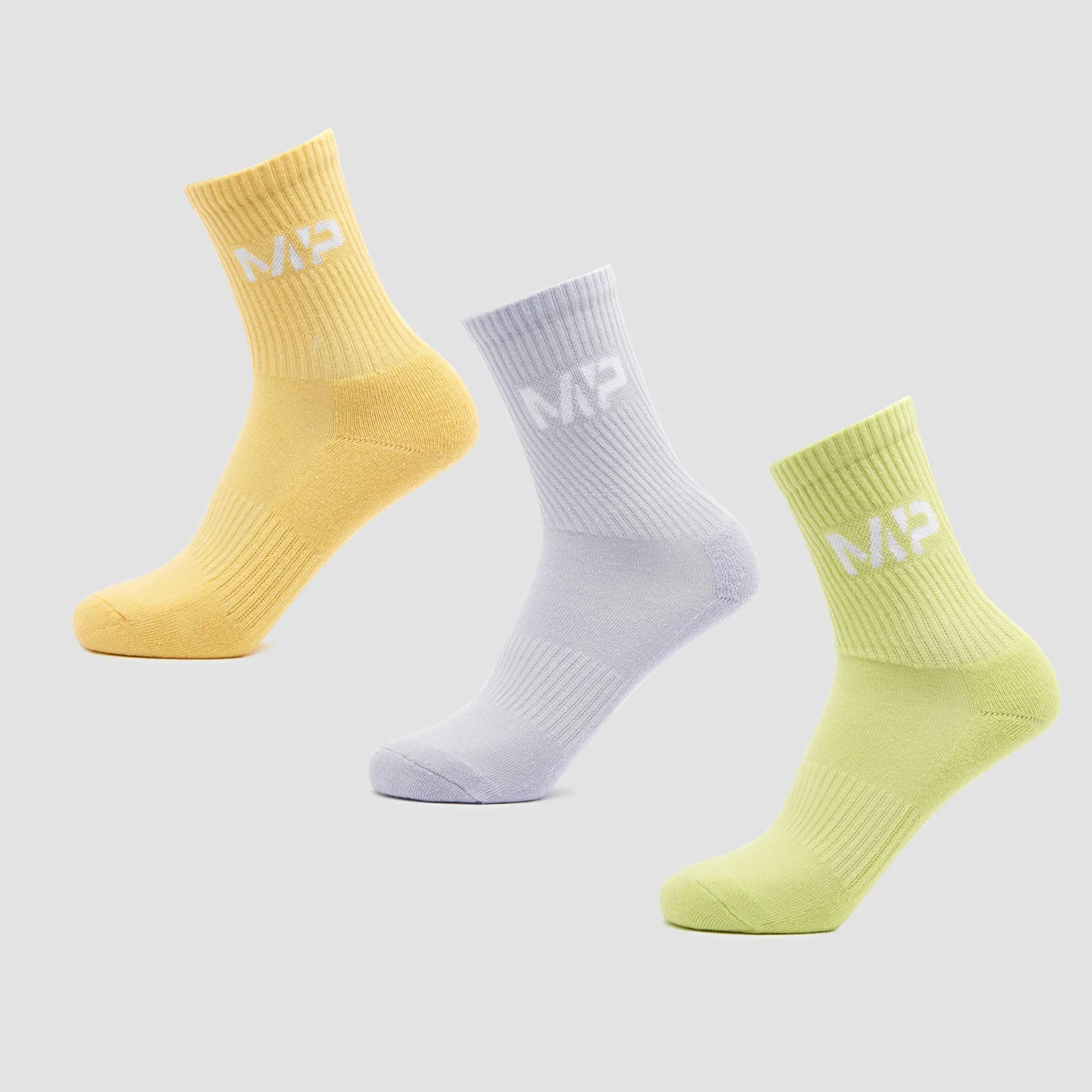 MP Women's Neon Brights Crew Socks (3 Pack) Butterfly/Banana/Lavender - UK 3-6 attēls 1