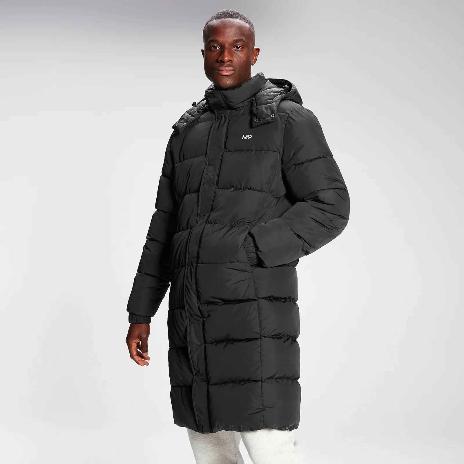MP Men's Long Puffer Jacket - Black - XXS attēls 1