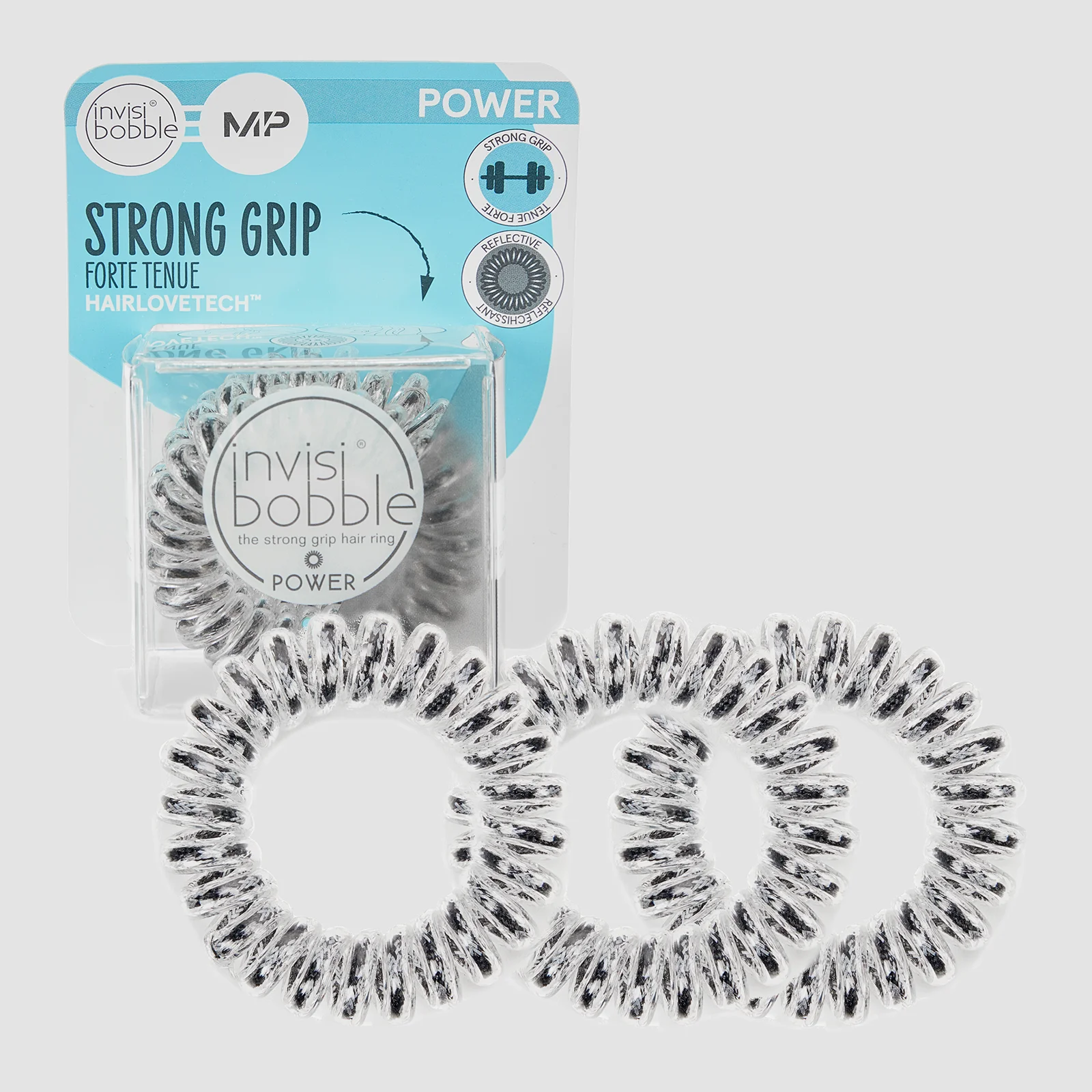 MP X Invisibobble® Power Reflective — Melna — IEPAKOJUMĀ 3 GAB. attēls 1
