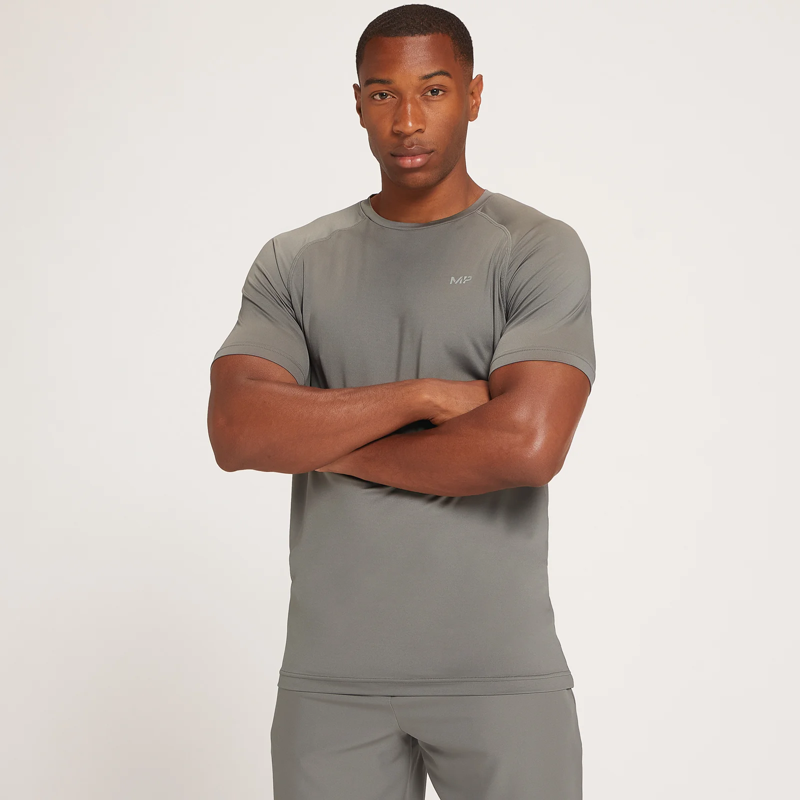 MP vīriešu t-krekls ar īsām piedurknēm skriešanai “Repeat MP Graphic Training” — Tumši pelēks - XXS attēls 1