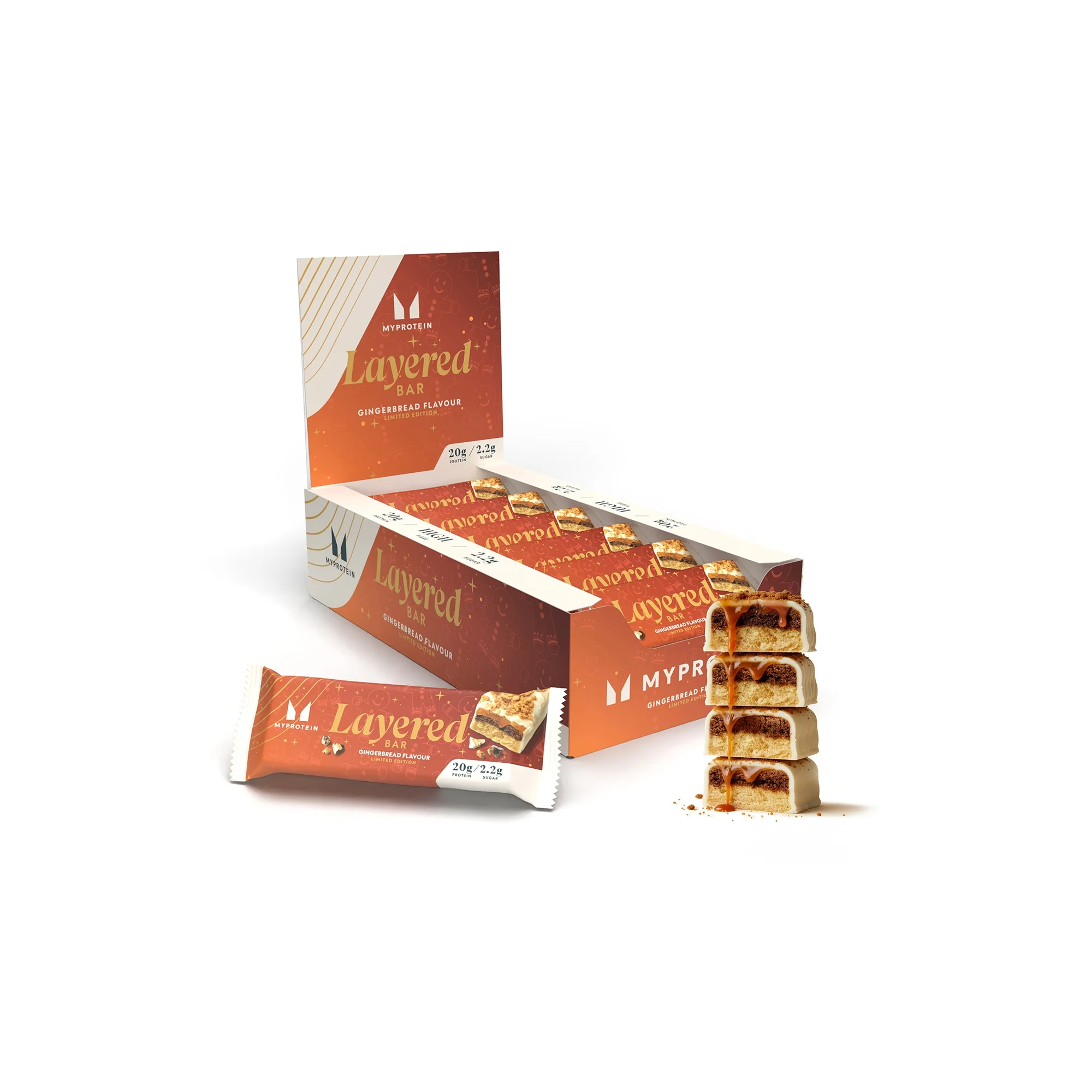 Layered Protein Bar - 12 x 60g - Gingerbread - Limited Edition attēls 1