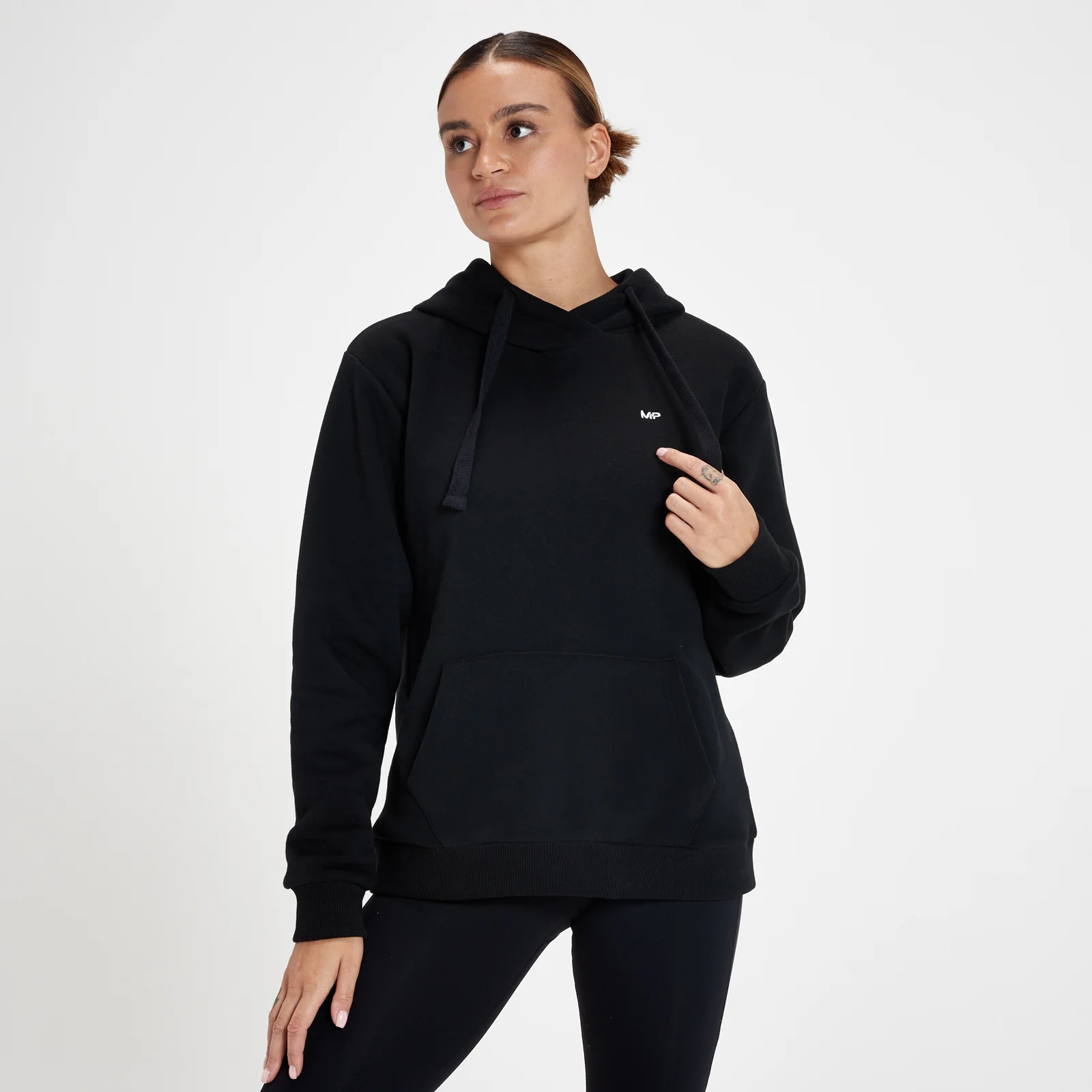 MP Women's Essentials Hoodie with Kangaroo Pocket - Black - XXS attēls 1
