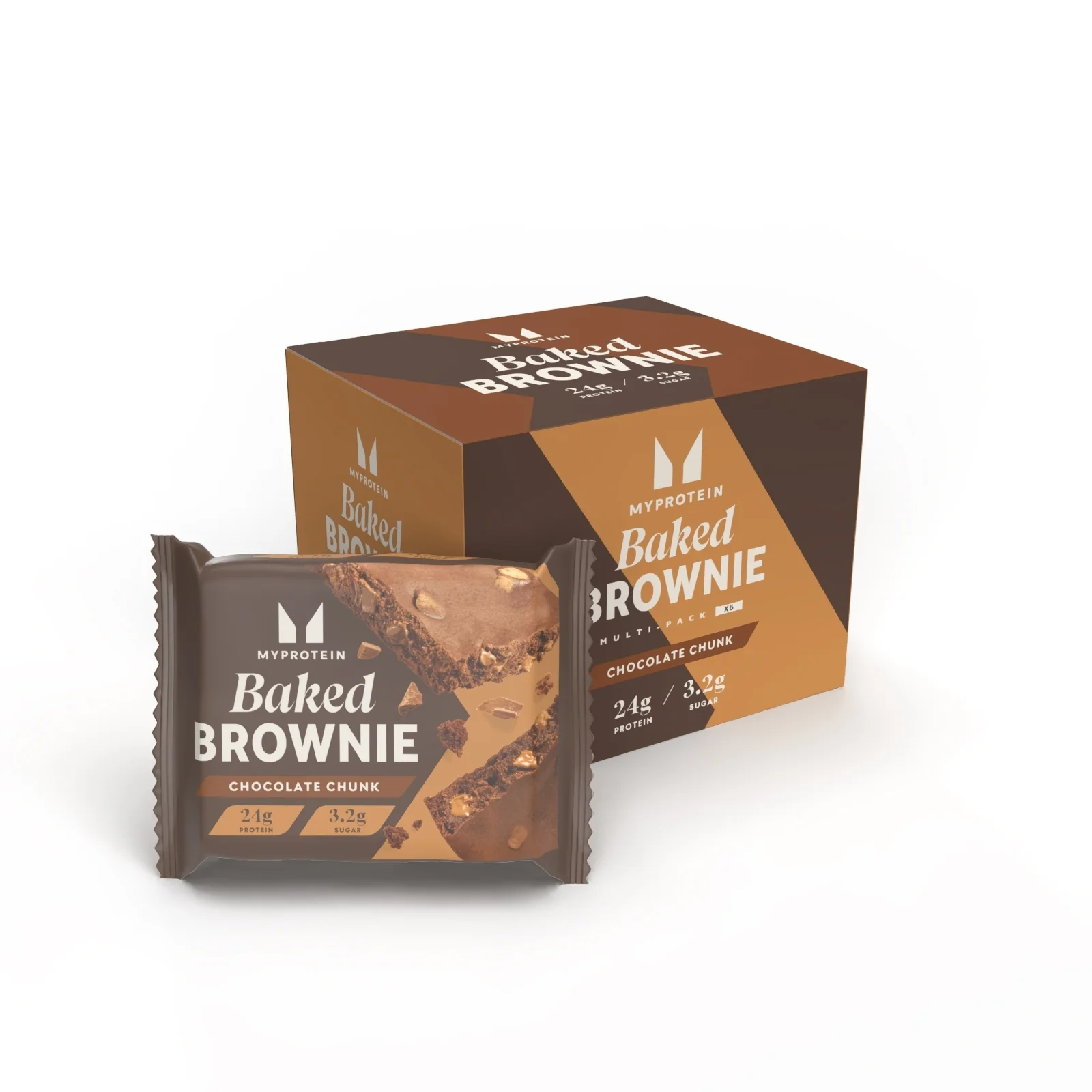 Baked Brownie - 6 x 75g - Chocolate Chunk attēls 1