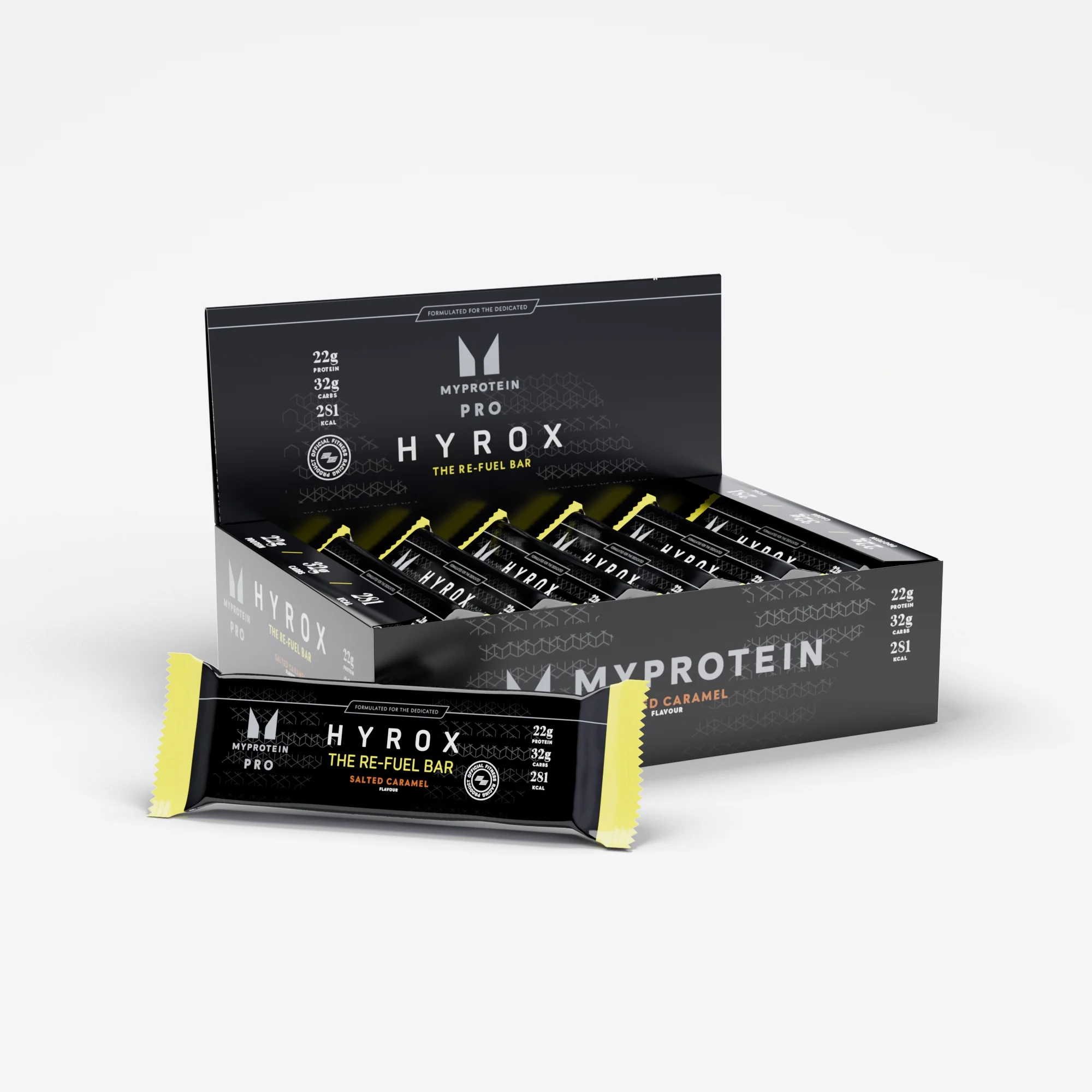 THE Re-Fuel batoniņš – HYROX produktu klāsts - 12 × 80g - Sālīta karamele attēls 1