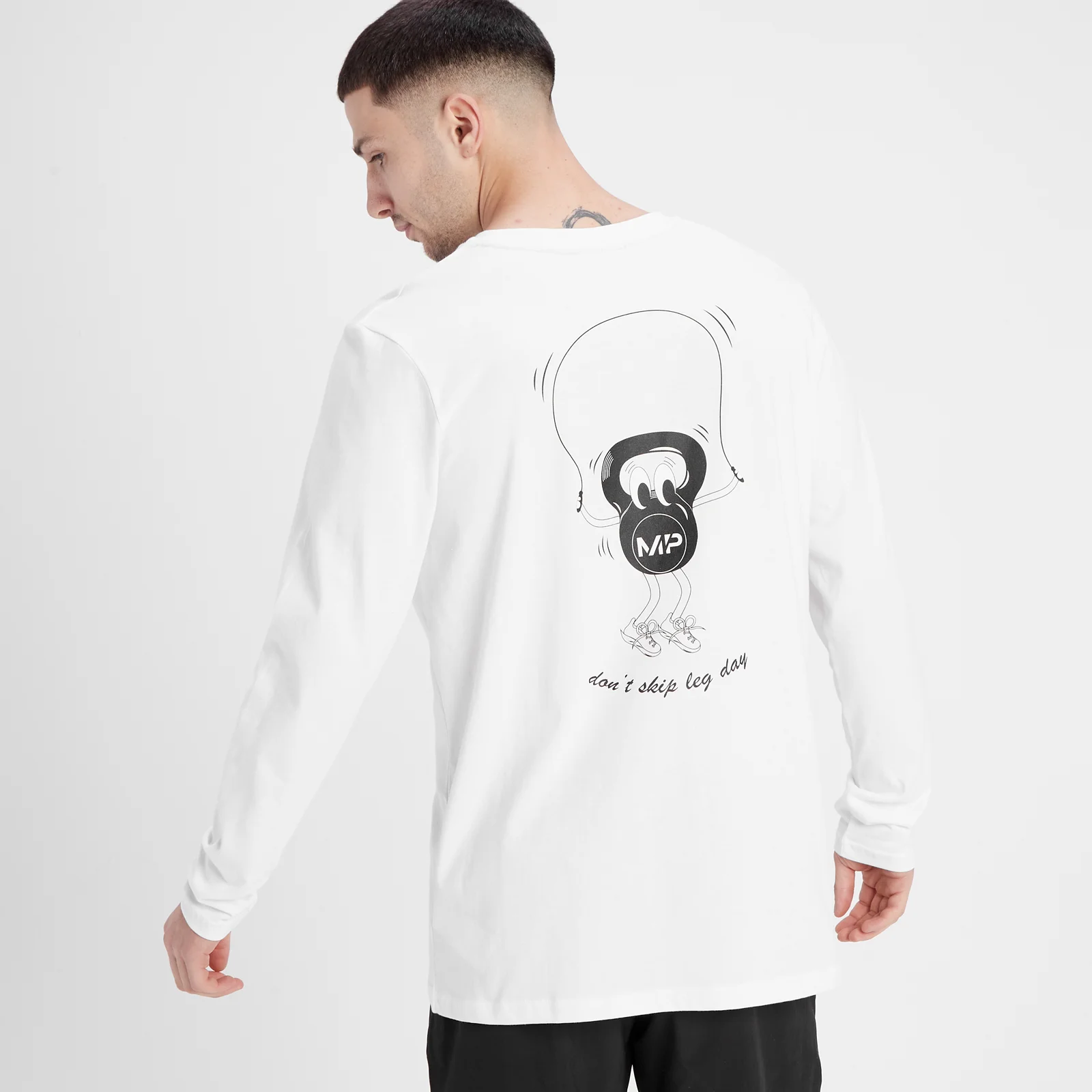 MP vīriešu t-krekls ar garām piedurknēm “Leg Day Graphic” — Balts - XS attēls 1