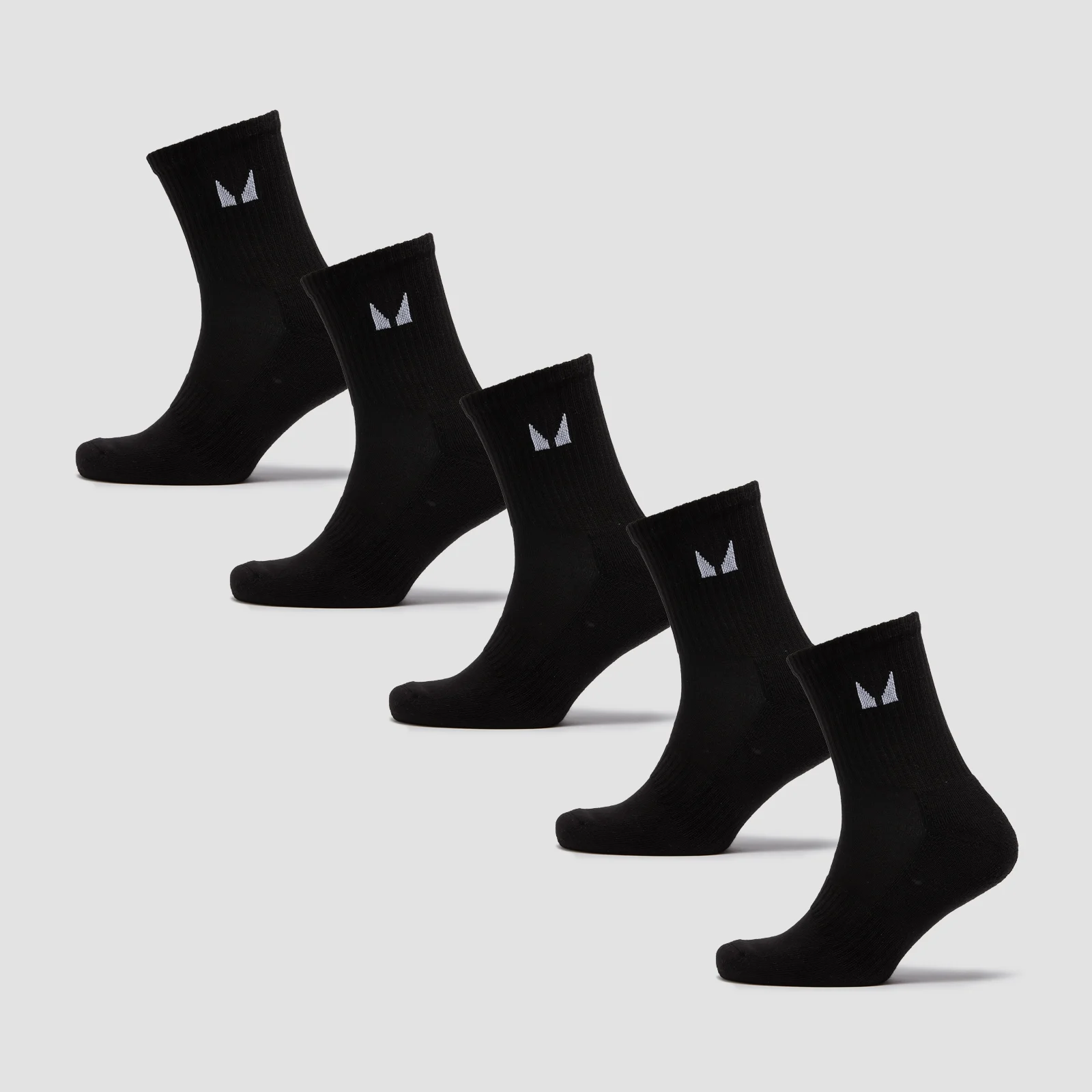 MP Unisex Crew Socks (5 Pack) - Black - UK 6-8 attēls 1