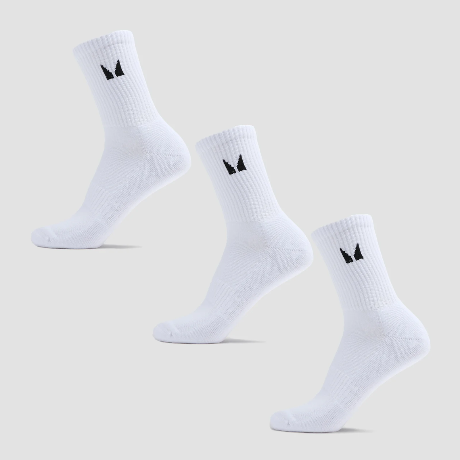 MP Unisex Crew Socks (3 Pack) - White - UK 9-11 attēls 1
